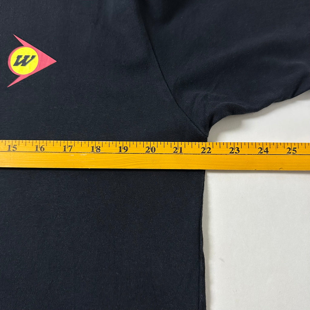 Wassup House Multi-Logo Racing Graphic T-Shirt in Black (Size Large)