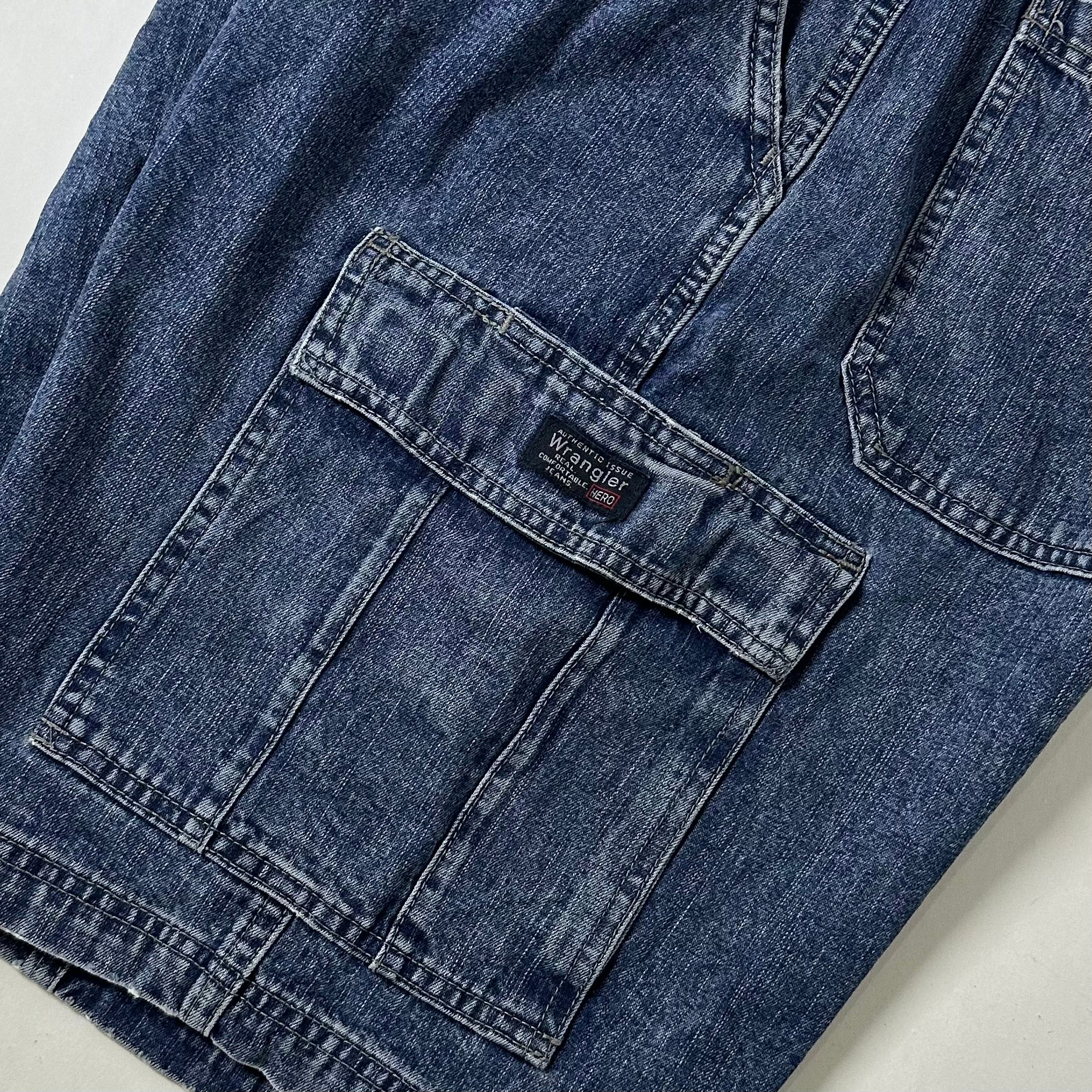 Wrangler Cargo Jorts Dark Blue Denim (Size 34)