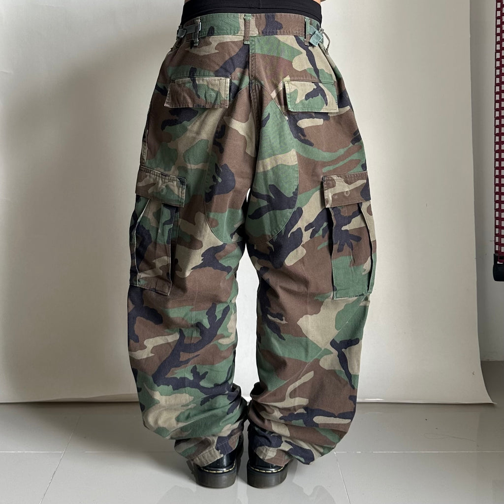 Vintage 1997 Woodland Camouflage Cargo Pants (Size 31-35) — SOLD