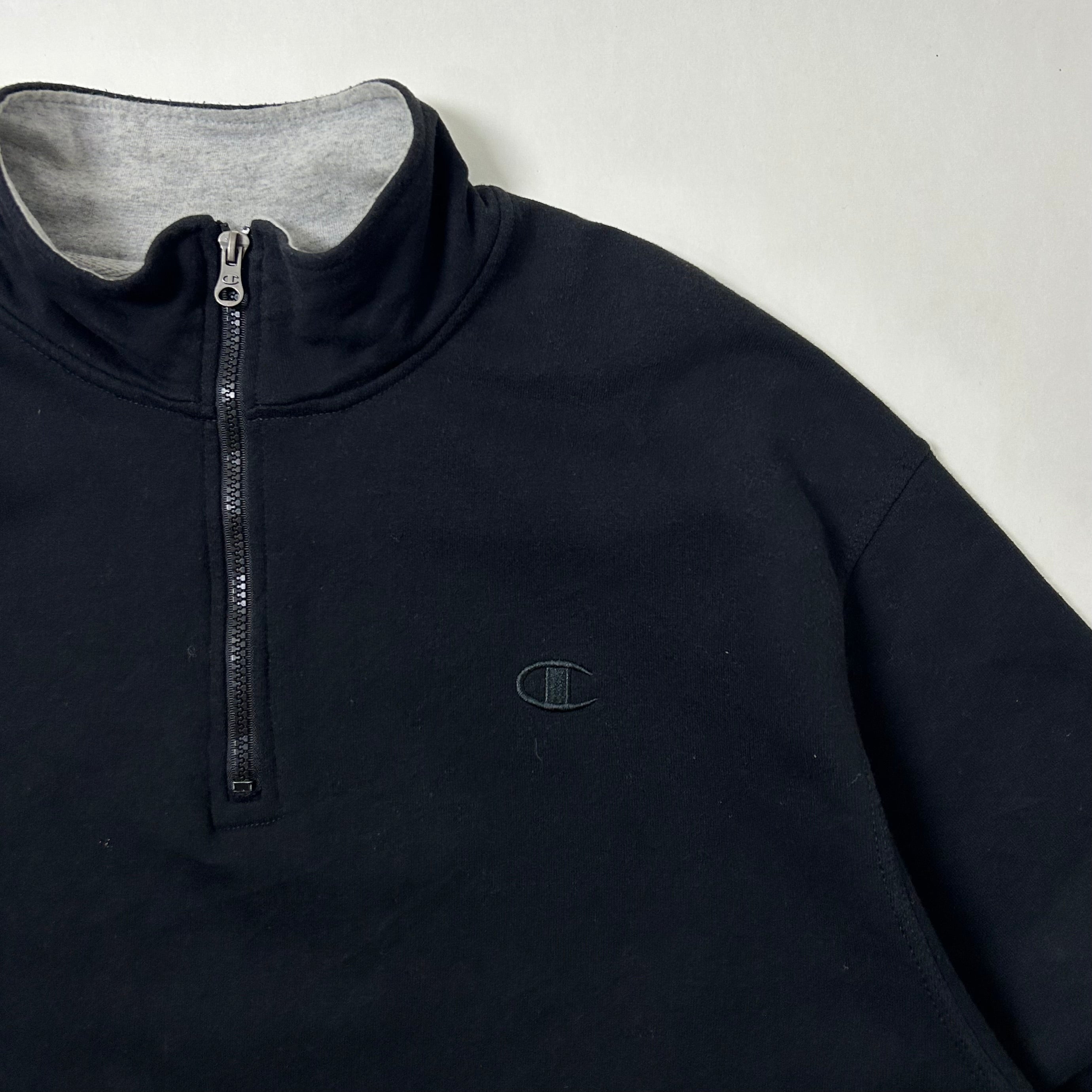 Champion Half-Zip Sweatshirt Black Size XL
