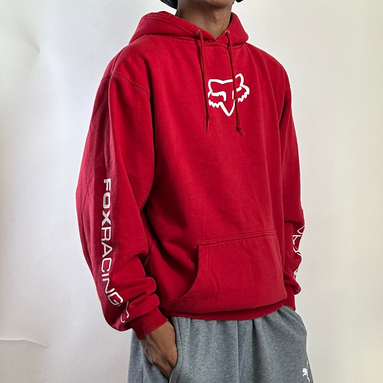Fox Racing Y2k Hoodie Jacket in Red Size Small (Best Fit Large)