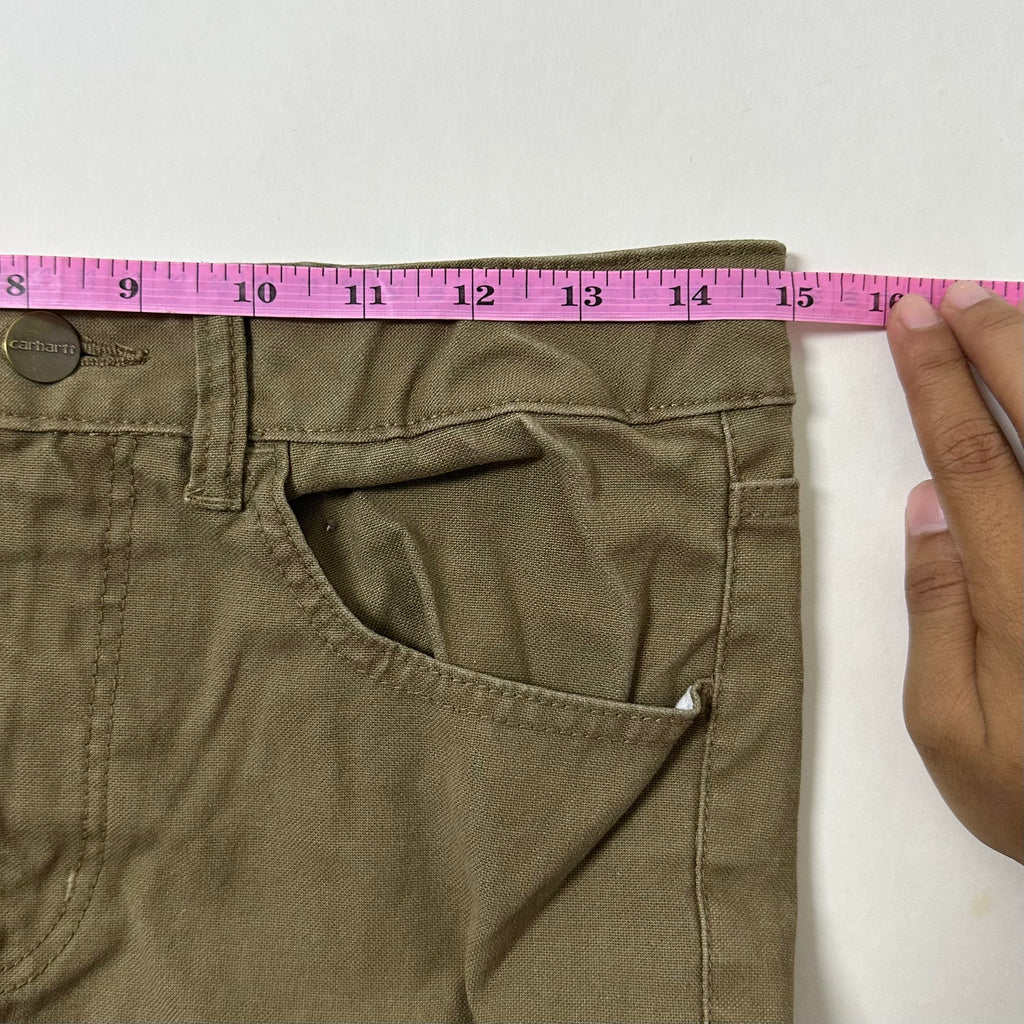 Carhartt Relaxed Fit Pants for Women in Dark Khaki (Size 29)