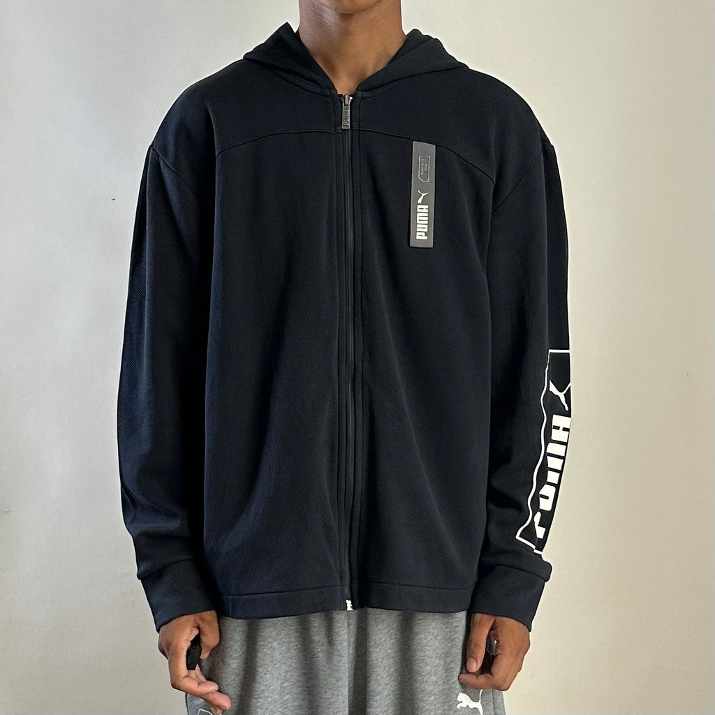 Puma Zip-up Hoodie Jacket in Black (Size Medium)