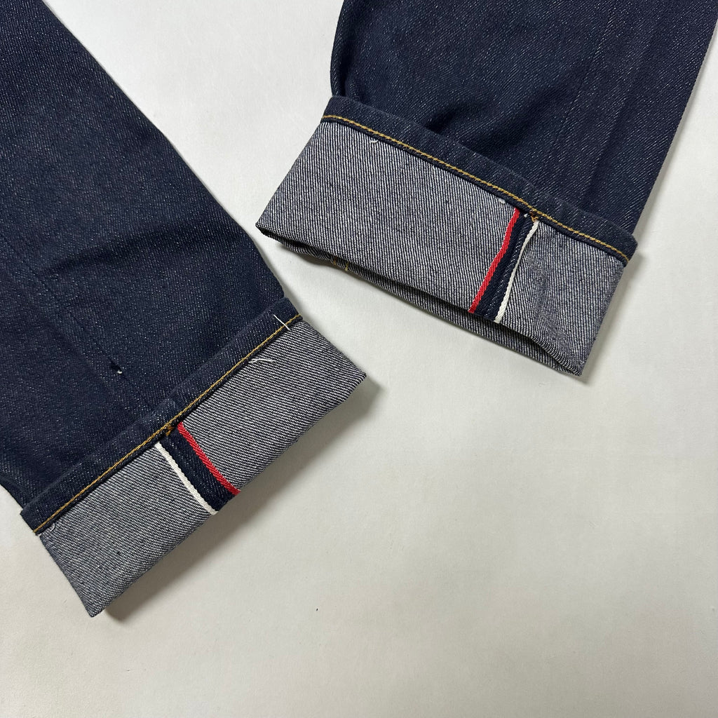 Evisu Big Daicock Striped Logo Denim Jeans with Gold “EVISU” Spell out Size 29