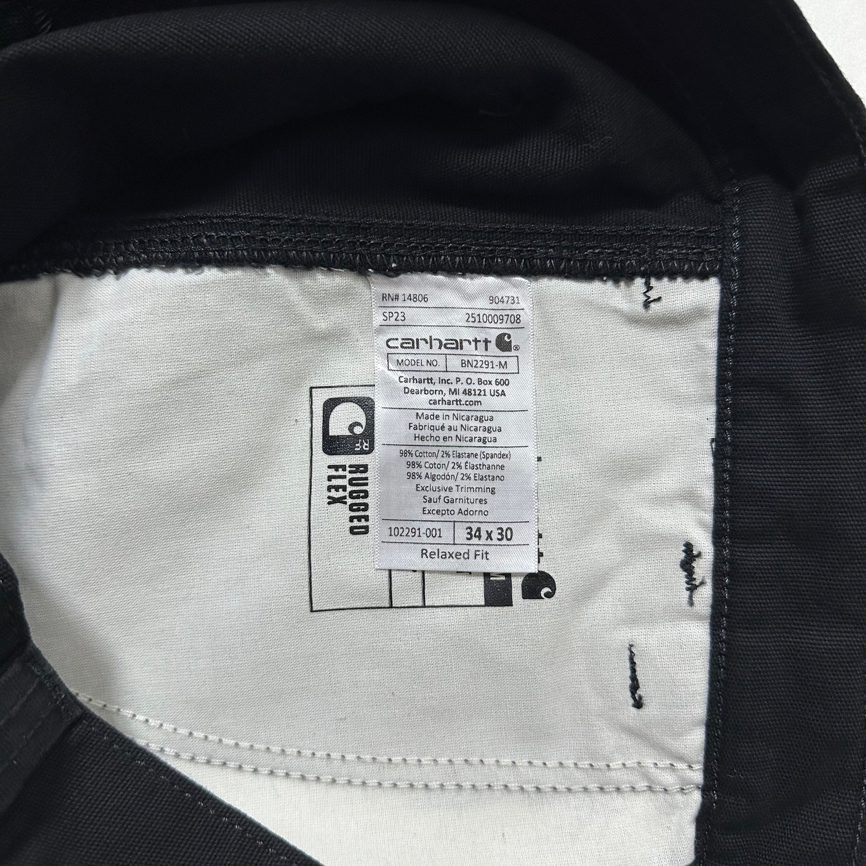 Carhartt Rugged Flex Relaxed Fit Pants Black Size 34