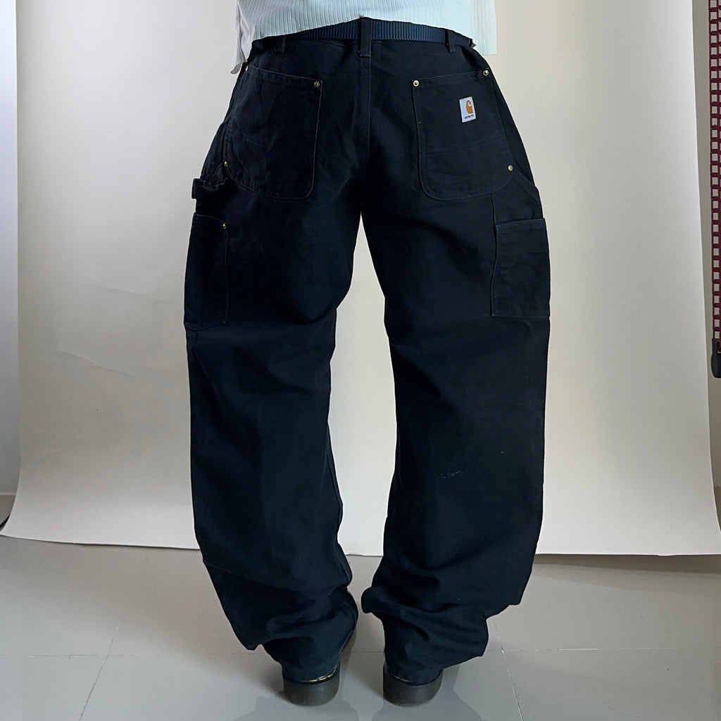 Carhartt B01-BLK Double-Knee Carpenter Pants Black Size 34