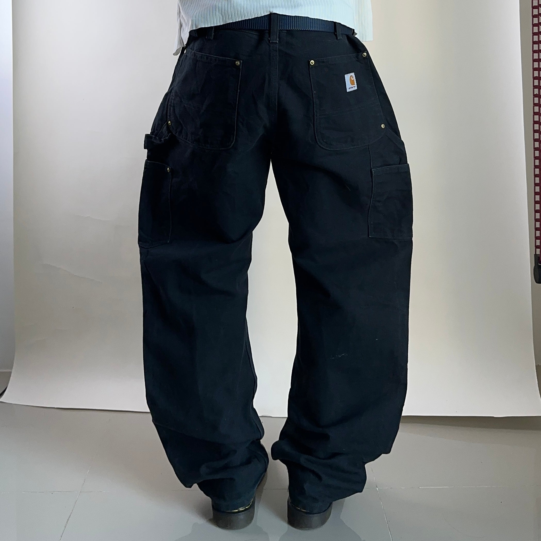 Carhartt B01-BLK Double-Knee Carpenter Pants Black Size 34