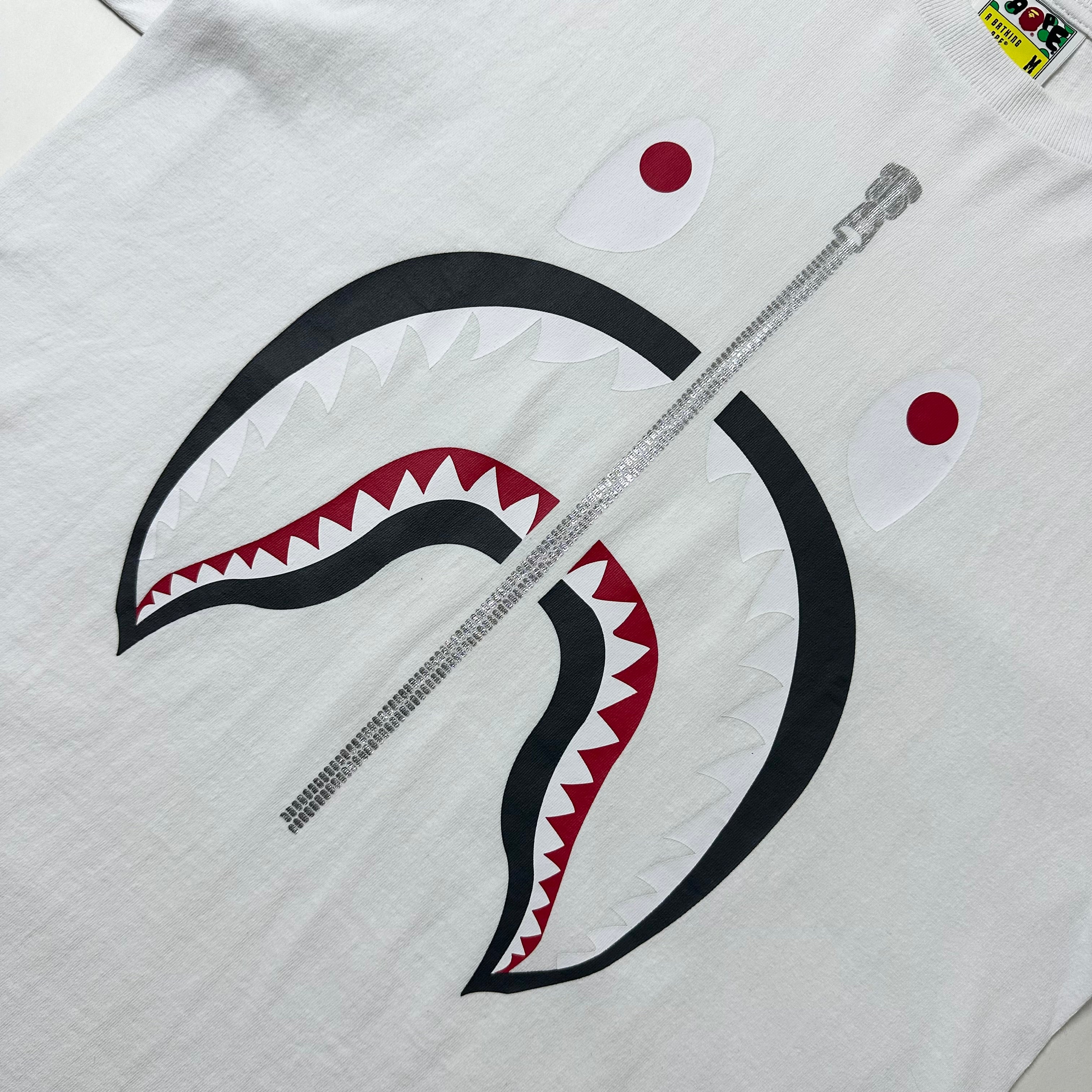 BAPE Shark T-Shirt in White (Size Medium)