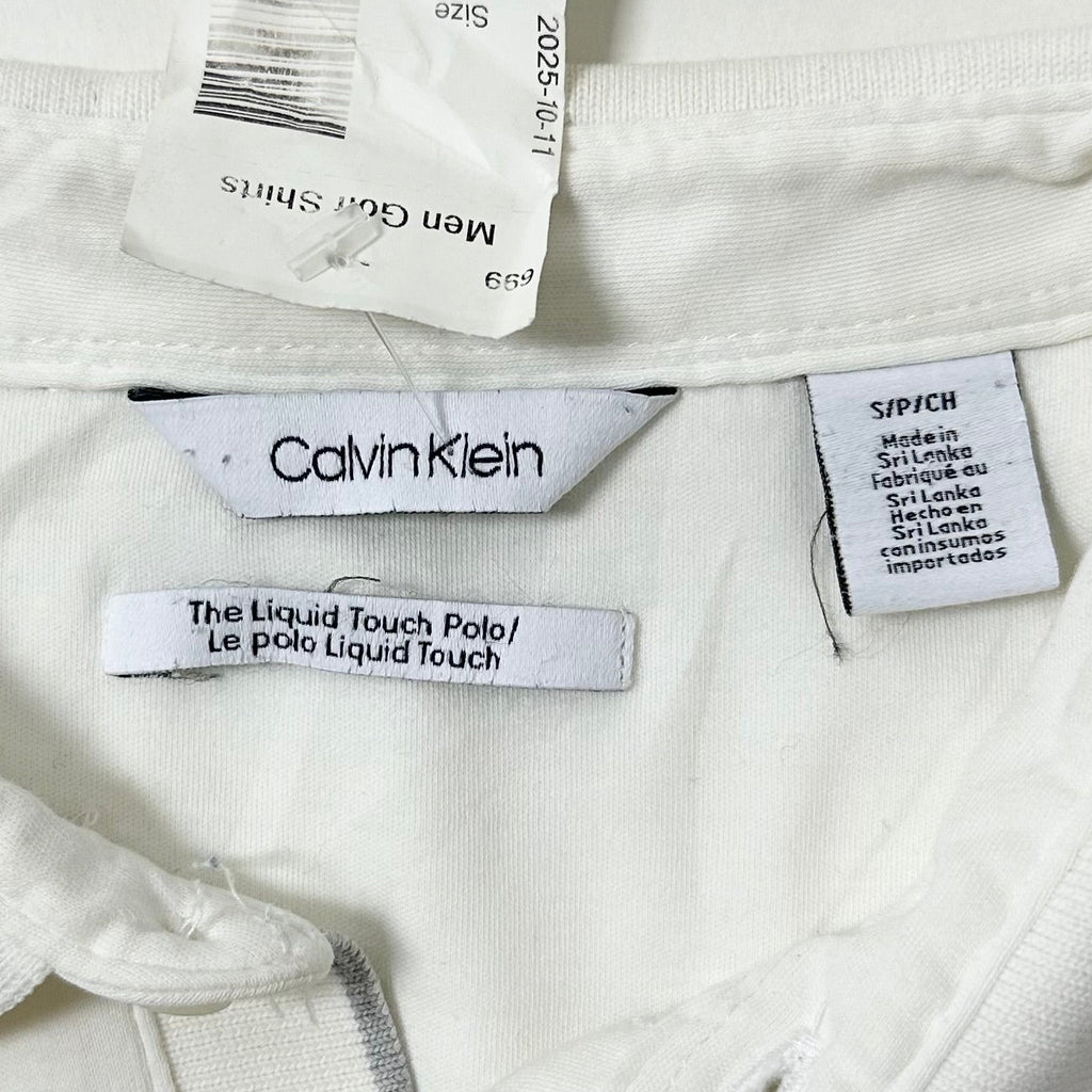 Calvin Klein Liquid Touch Polo T-shirt in White Size Small (Fits Medium)