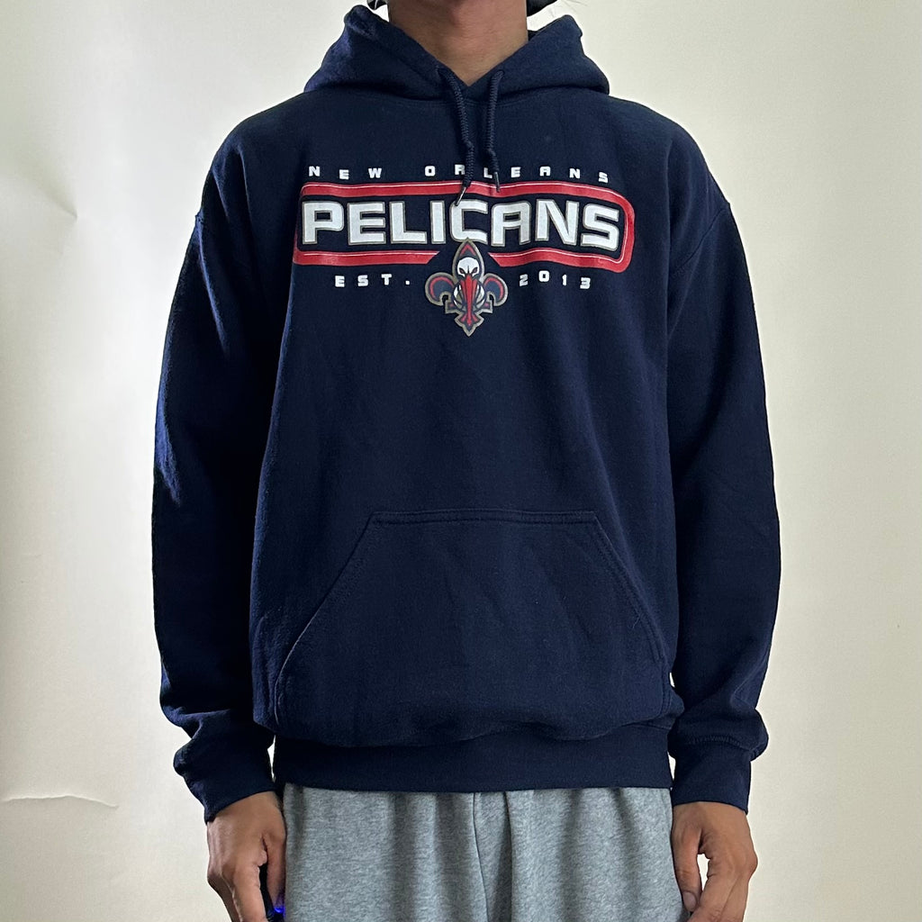NBA New Orleans Pelicans Hoodie Jacket in Navy Blue (Size Medium)