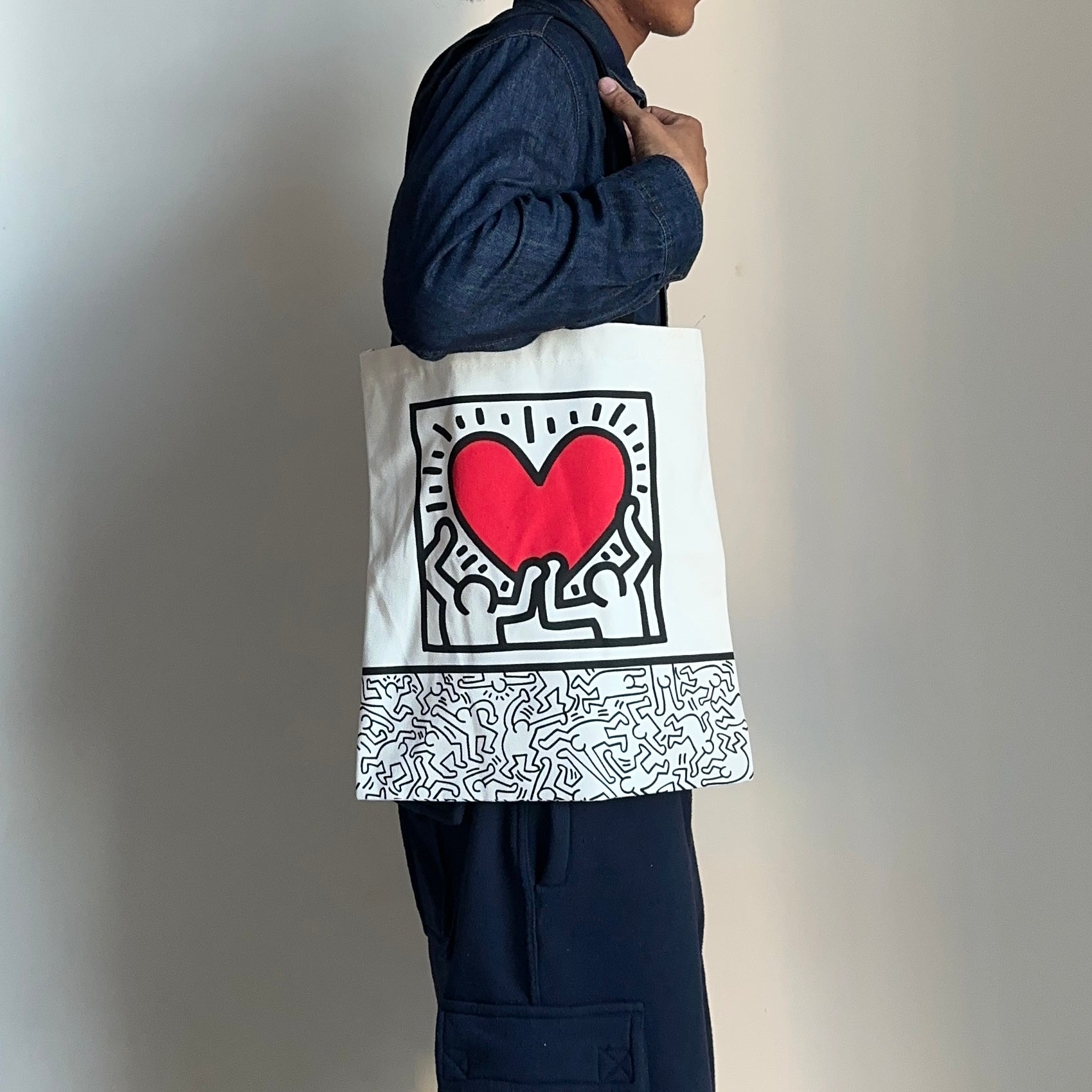 Keith Haring x Olay Tote Bag in White