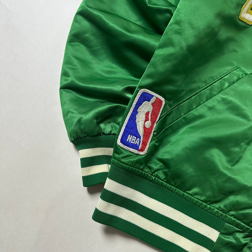 Vintage Boston Celtics Starter Bomber Jacket in Satin Green (Size Small) Boxy Fit