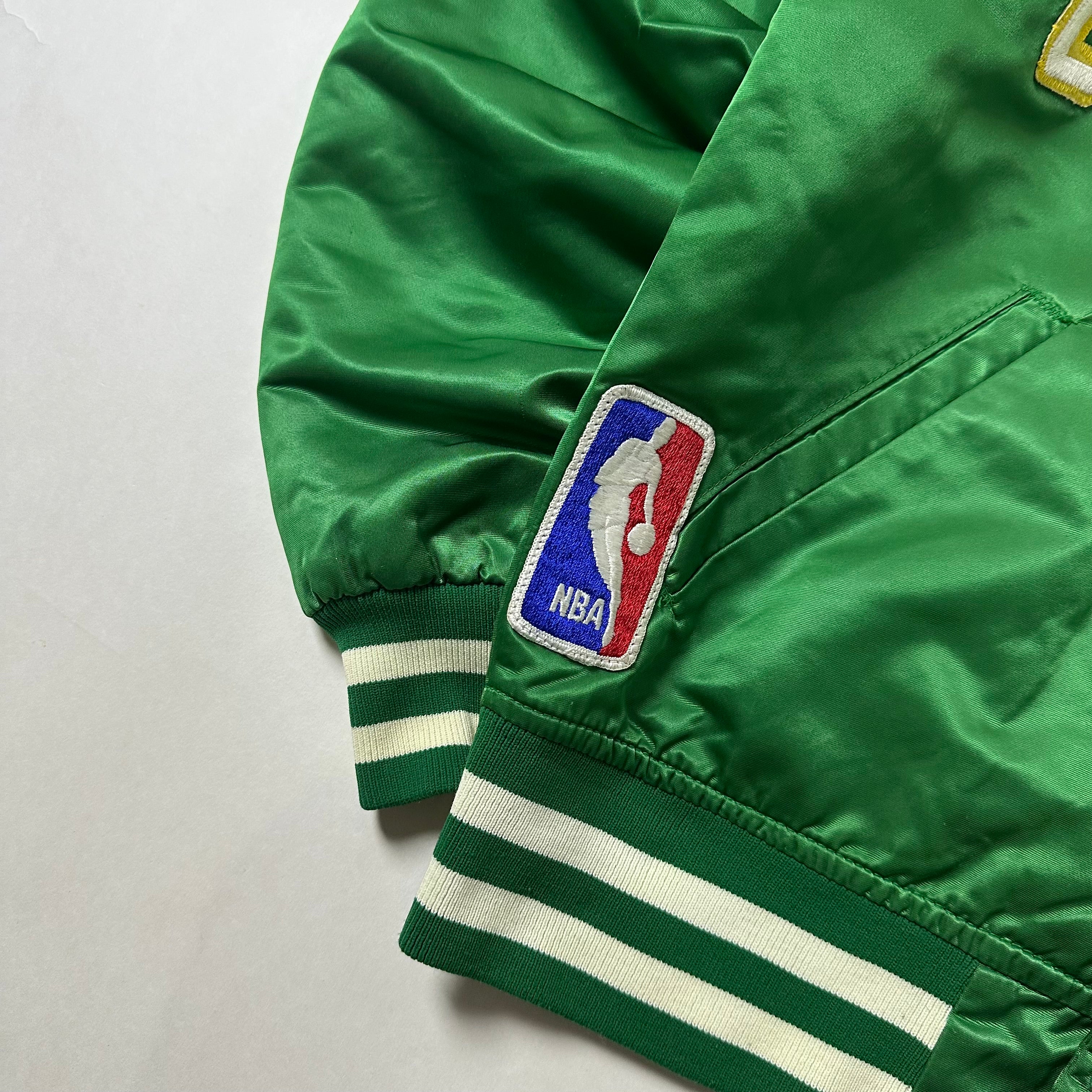 Vintage Boston Celtics Starter Bomber Jacket in Satin Green (Size Small) Boxy Fit