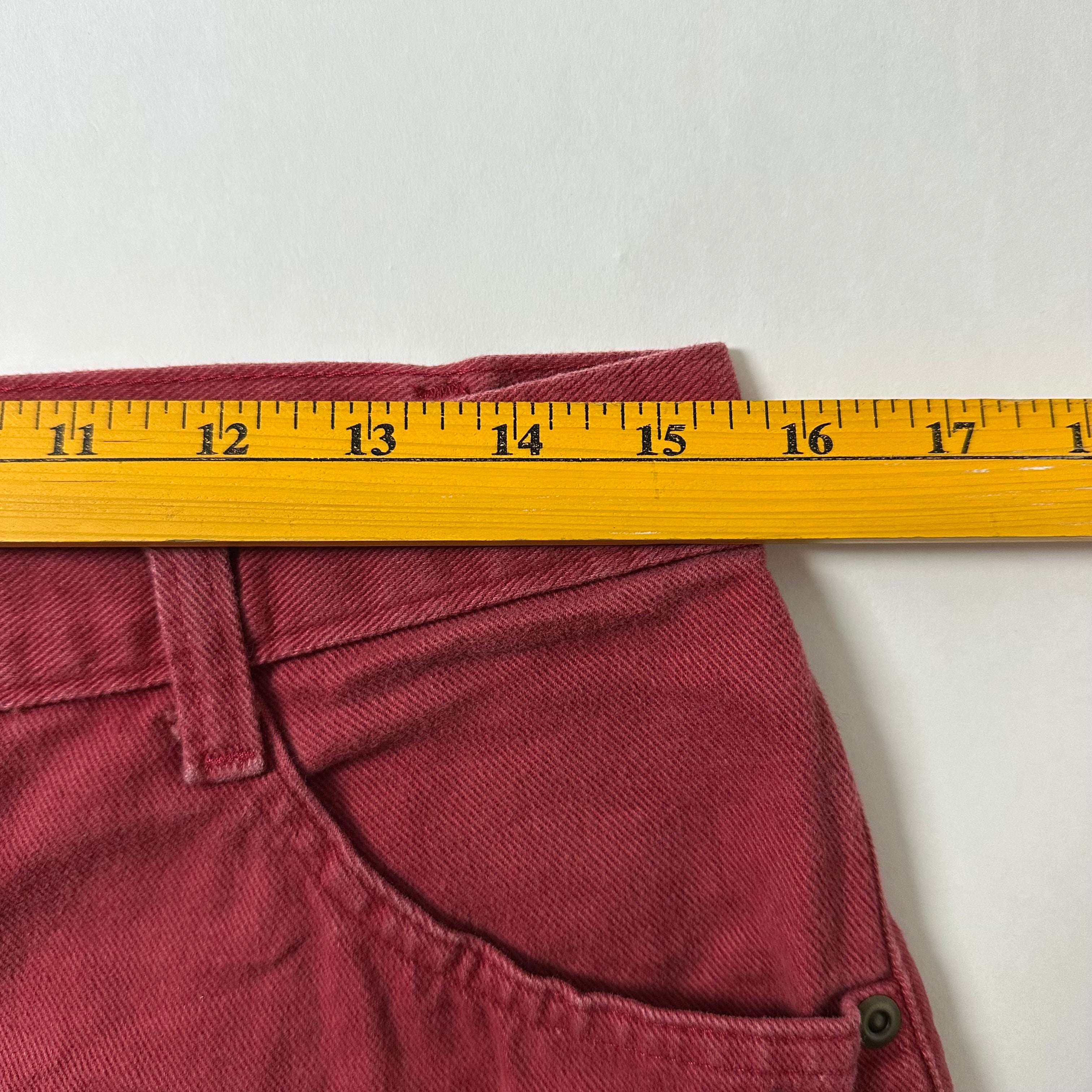 Vintage 90’s Hunt Club Denim Jorts in Red Made in USA (Size 30-31)