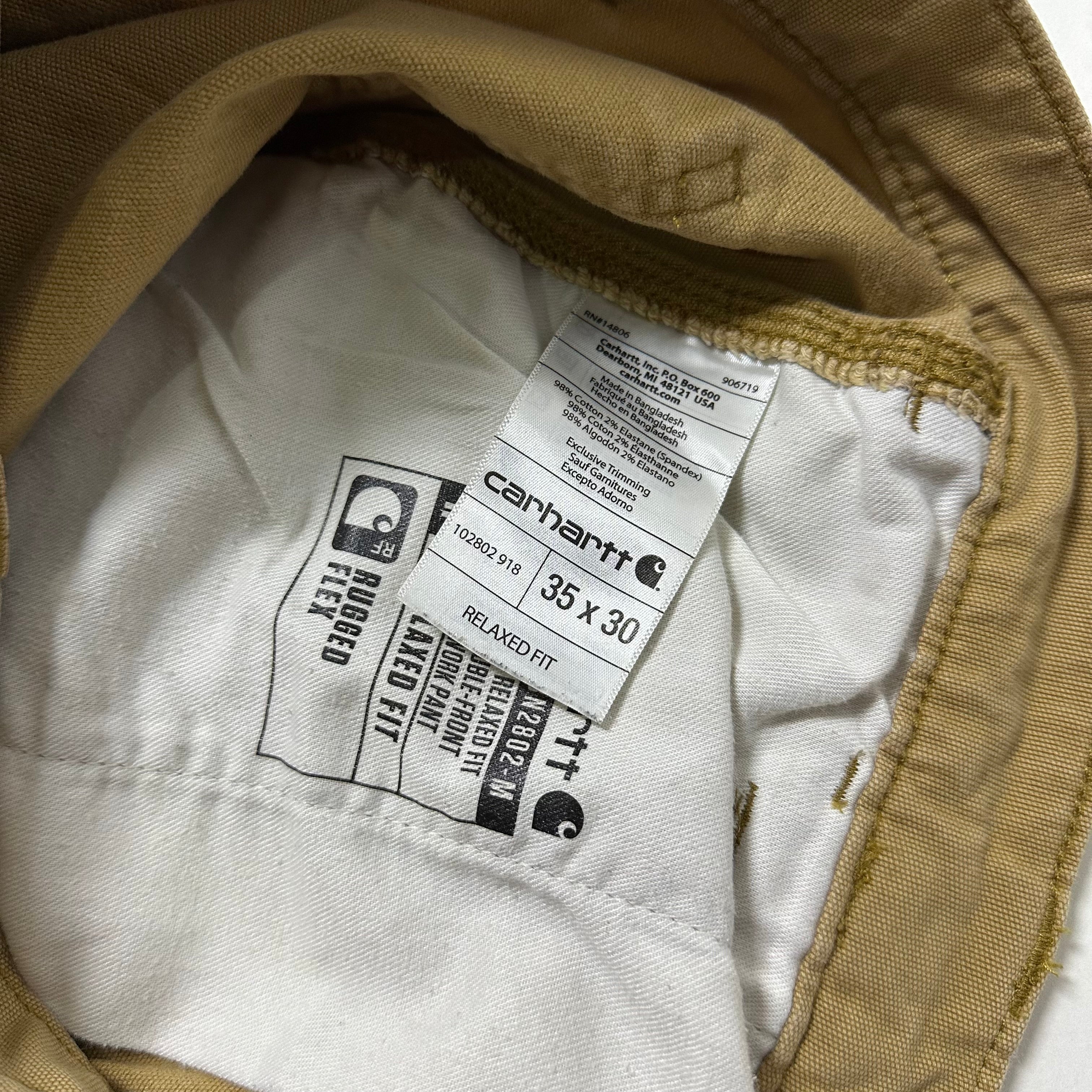 Carhartt Double-Knee Relaxed Fit Pants Brown Size 35