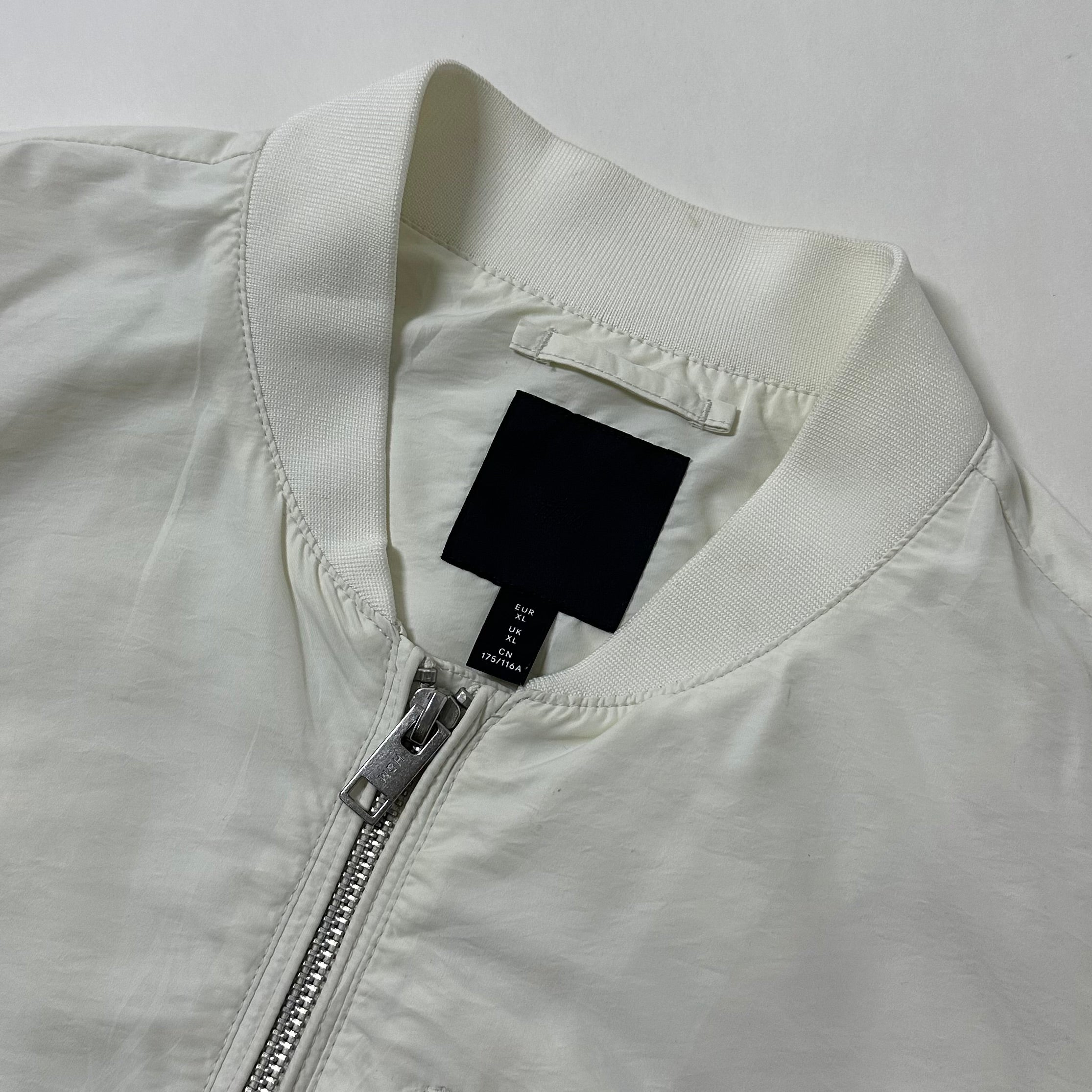 H&M Bomber Jacket in White Size XL