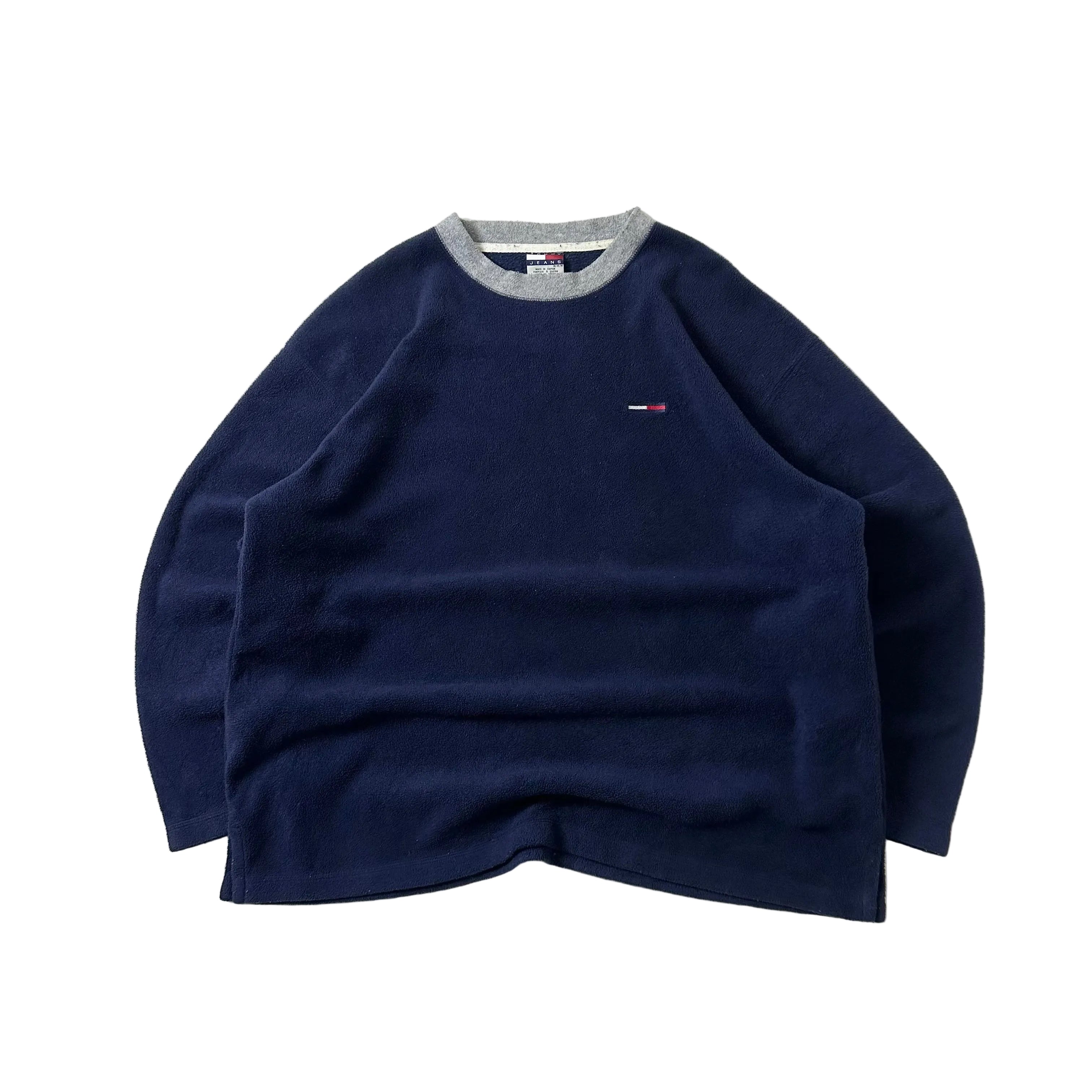 Vintage Tommy Hilfiger Fleece Sweatshirt in Navy Blue (Medium Oversized)
