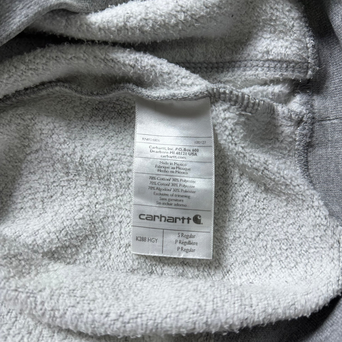 Carhartt Script Hoodie Jacket in Heather Gray (Size Small)