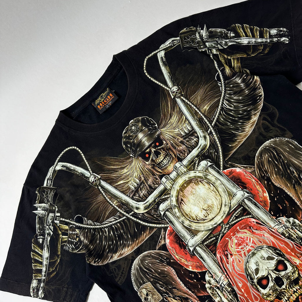 Rock Chang High Definition T-Shirt Glow in the Dark Skull Rider (Size Medium) — SOLD
