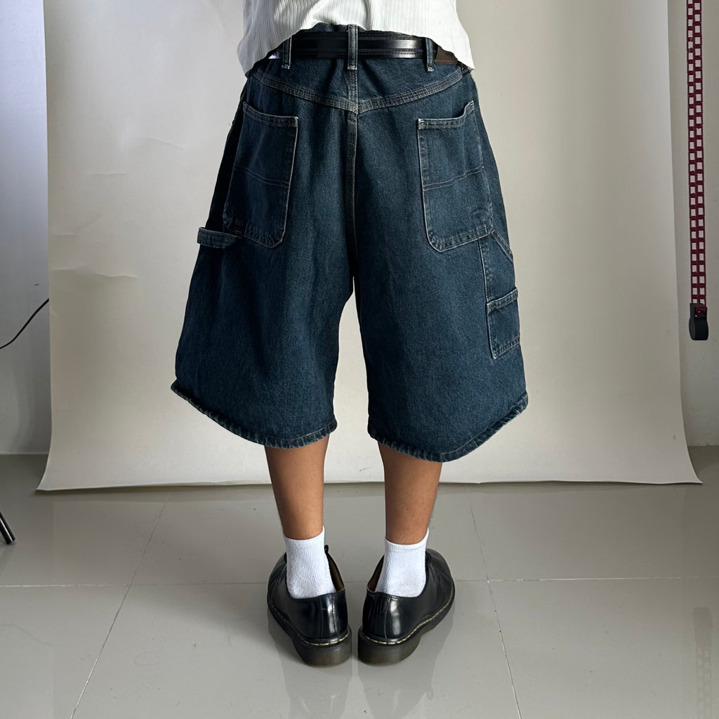 Wrangler Carpenter Jorts Dark Blue Denim (Size 38)