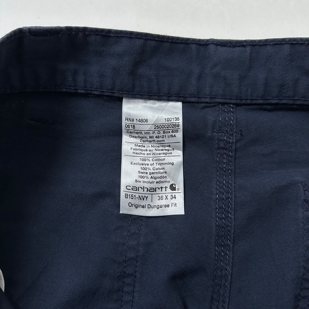 Carhartt Original Dungaree Fit Carpenter Pants Navy Size 36