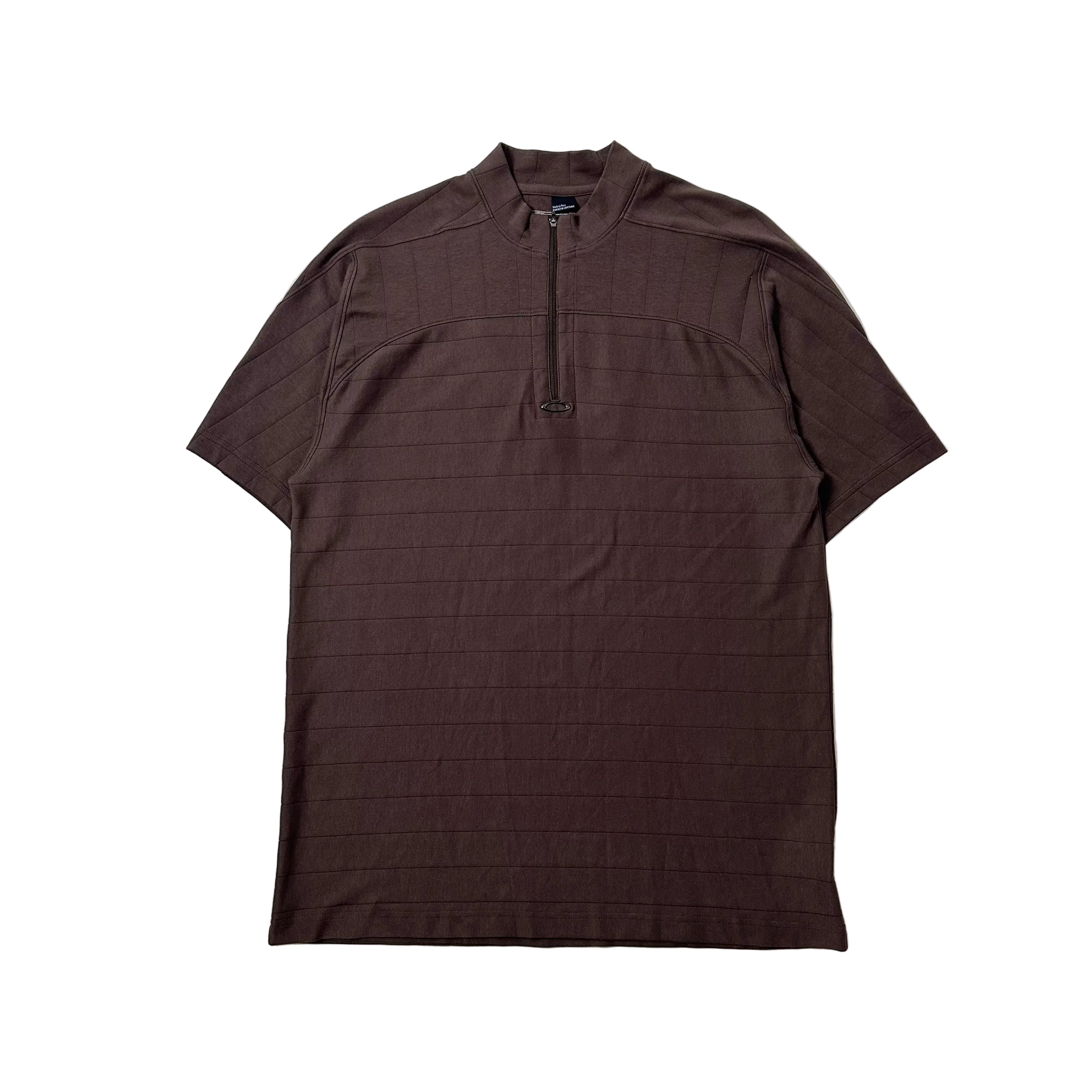 Oakley Emblem Logo Half-zip T-shirt in Choco Brown (Size Large)