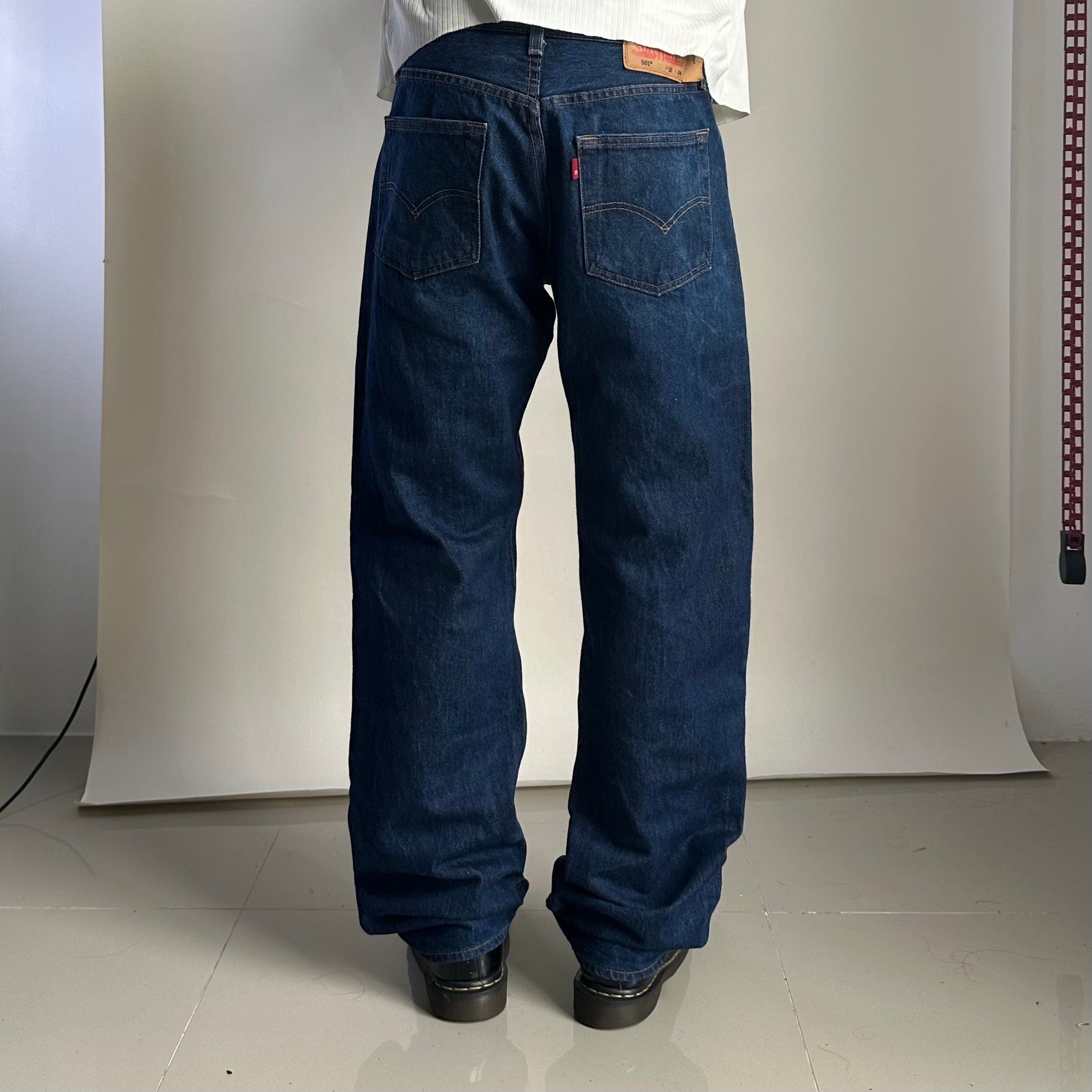 Levi’s 501 Original Fit Jeans Extended Patch in Classic Indigo Dark Wash STF (Size 32)