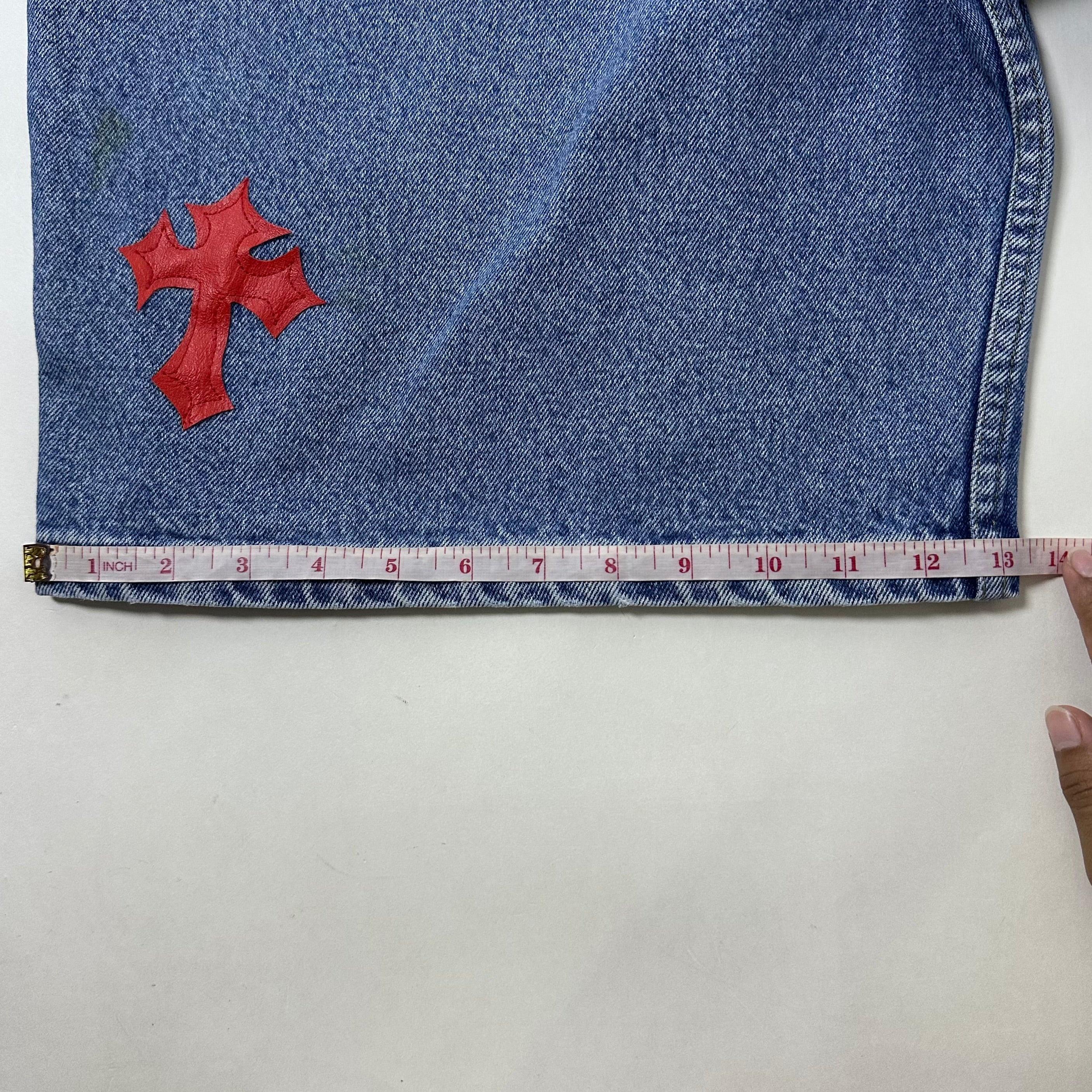 Tommy Hilfiger Denim Jorts with Customize Cross Patches (Size 38) - SOLD