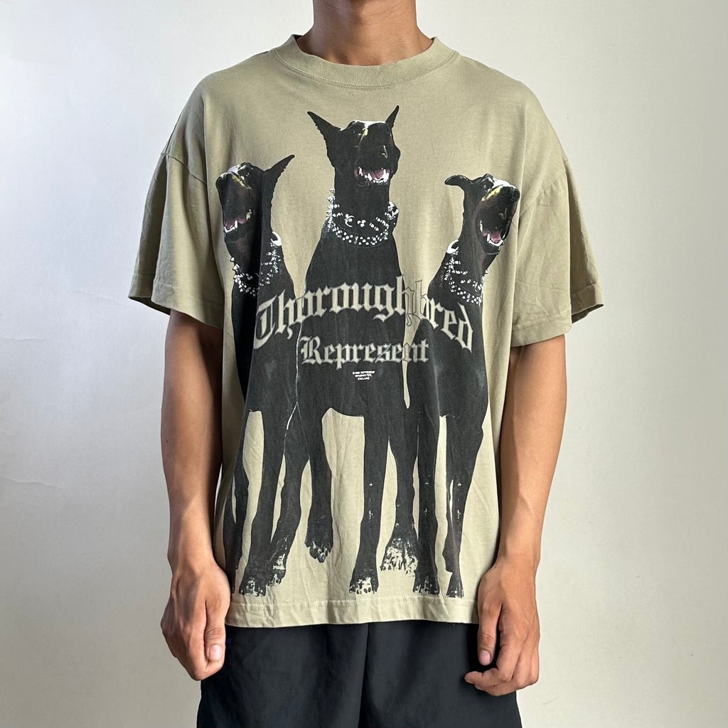 REPRESENT Thoroughbred T-Shirt in Olive Green Size Small (Fits Medium)