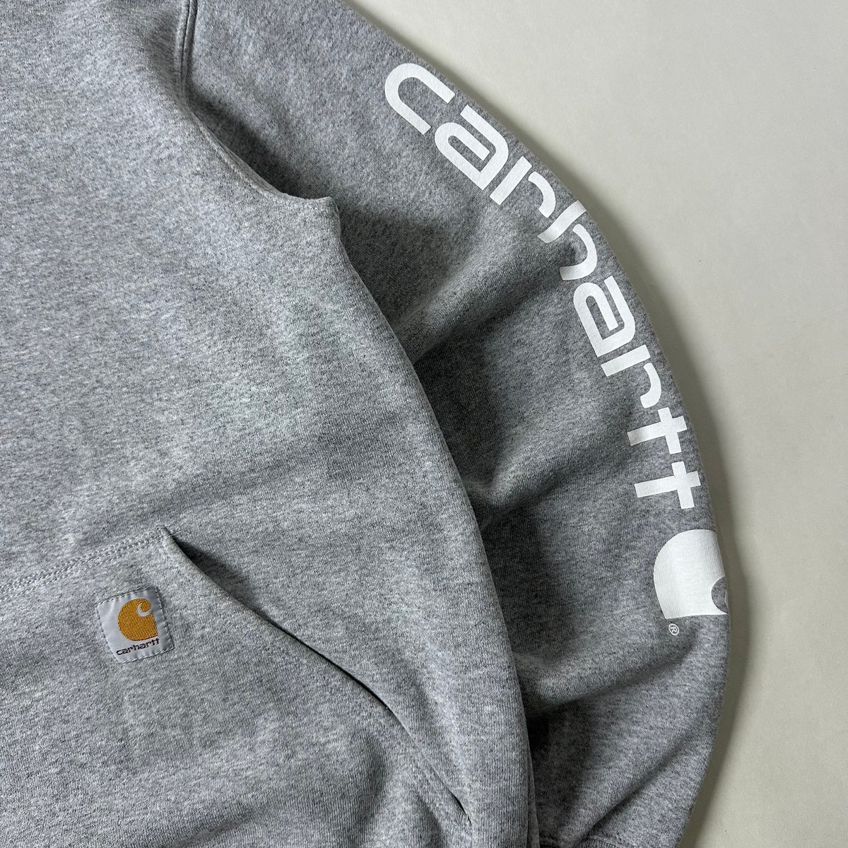 Carhartt Script Hoodie Jacket in Heather Gray (Size Small)