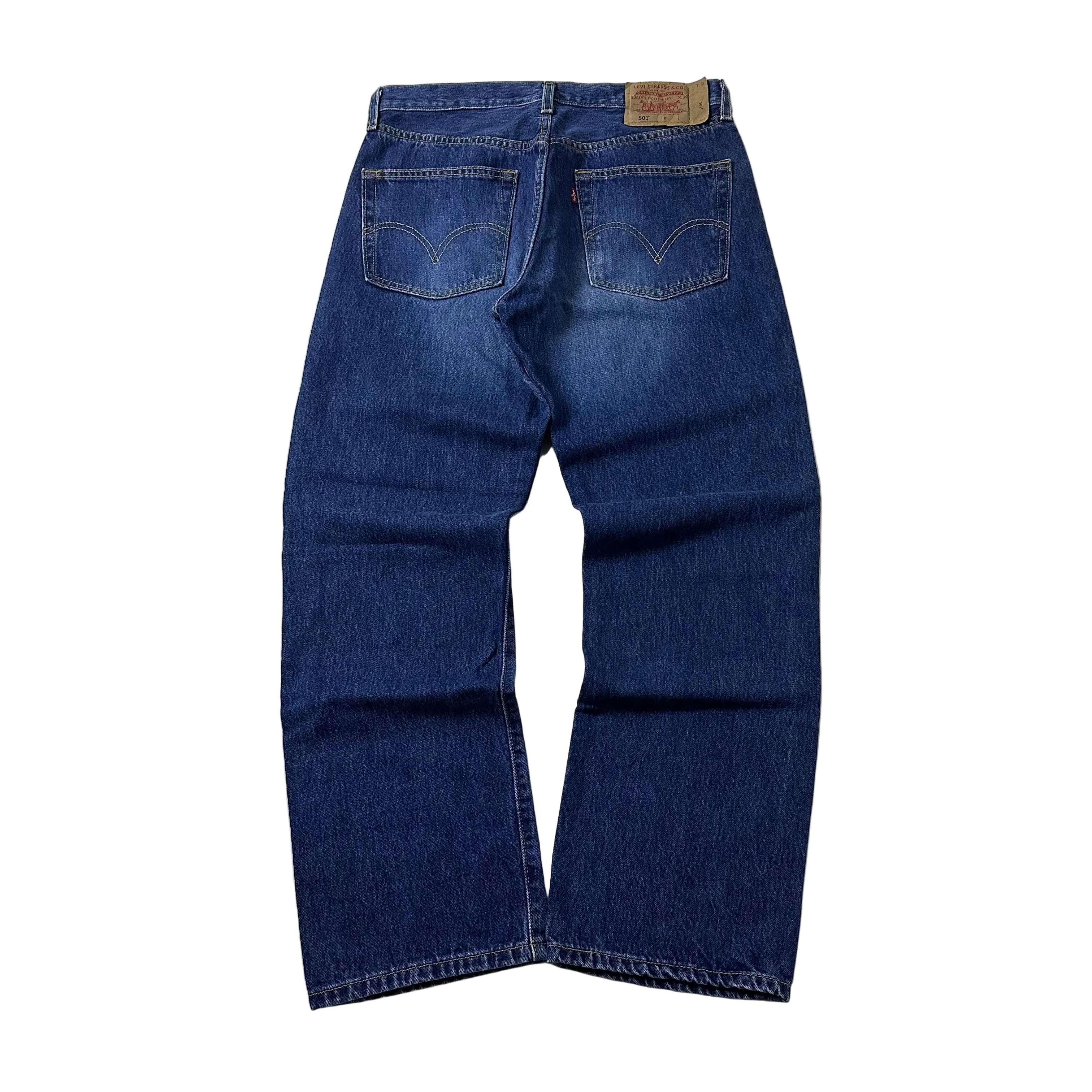 Vintage 2003 Levi’s 501 Original Fit Jeans Extended Patch Button Fly in Medium Wash (Size 33)