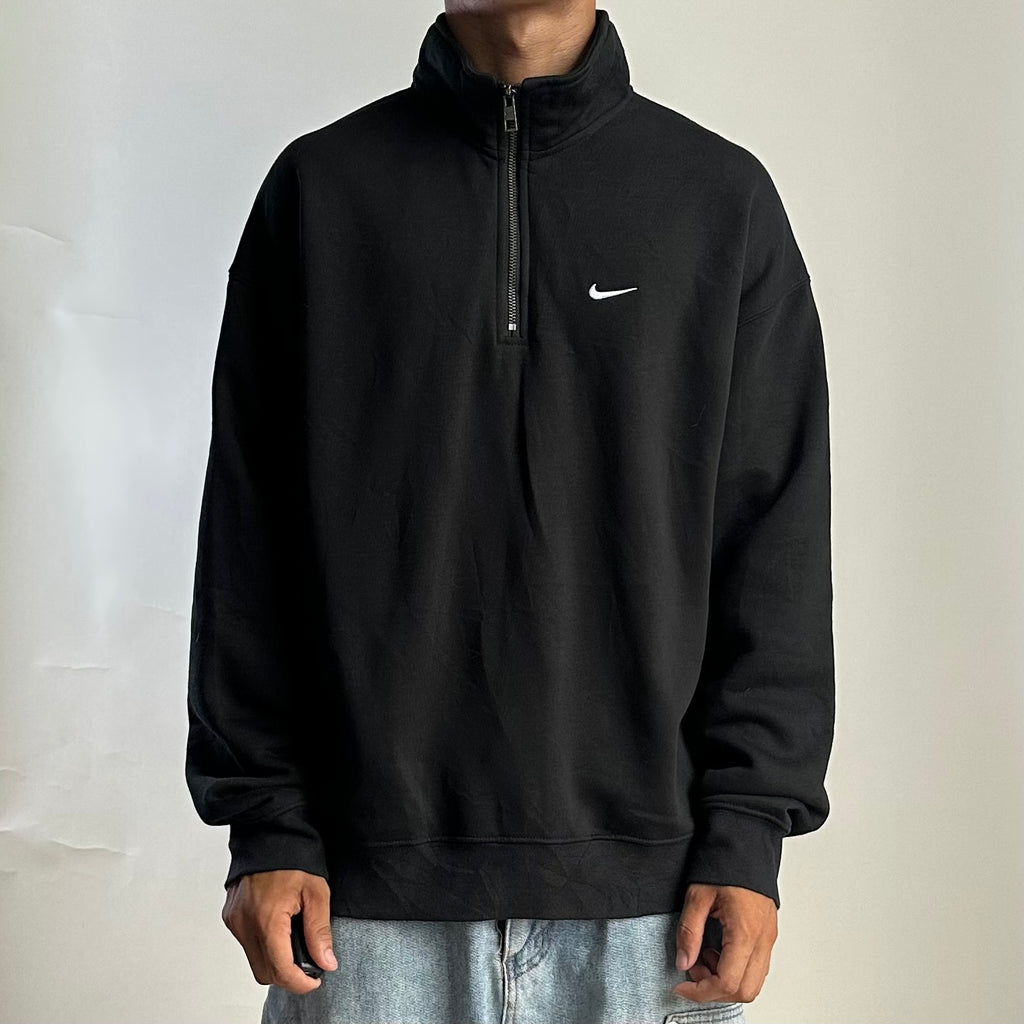 Nike Quarter-Zip Fleece Jacket in Black (Size Large) — SOLD