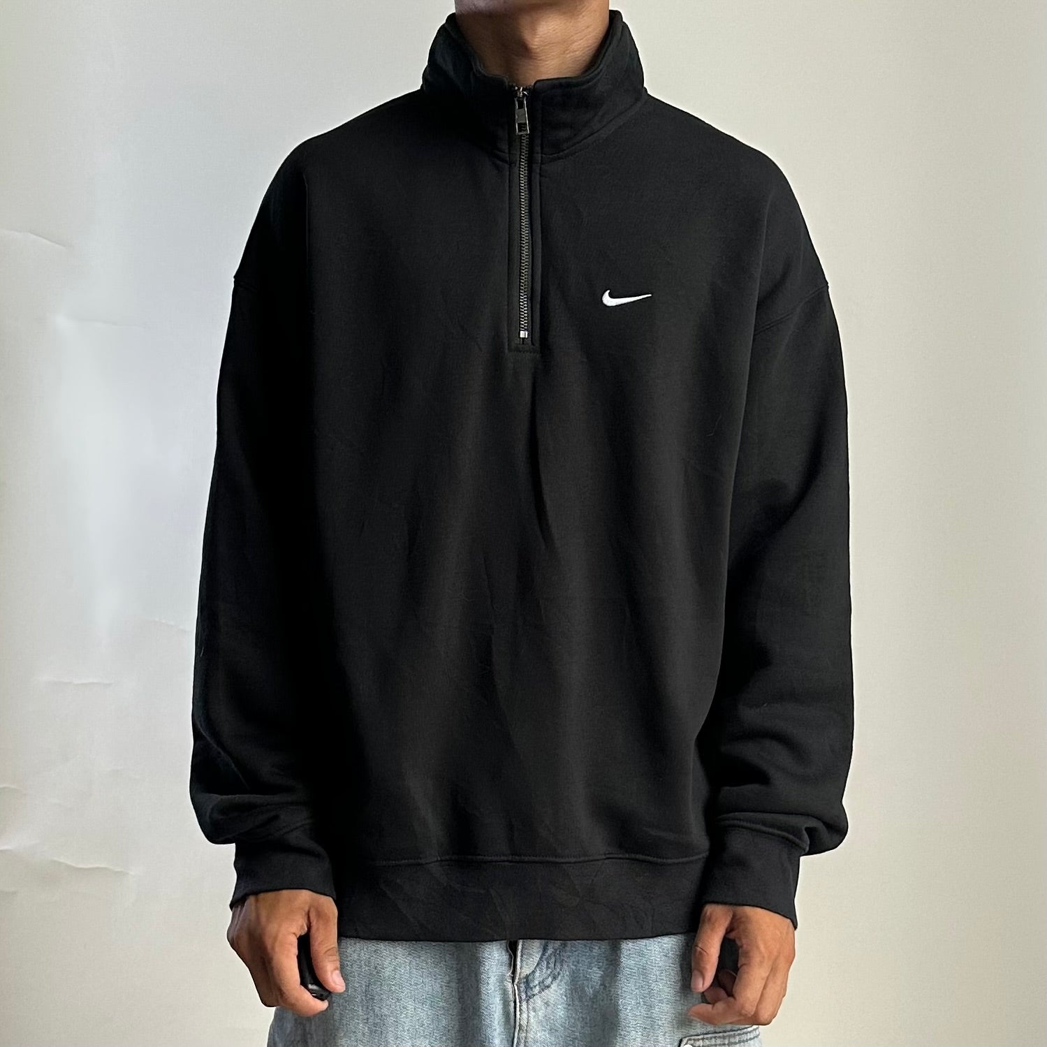 Nike Quarter-Zip Fleece Jacket in Black (Size Large) — SOLD