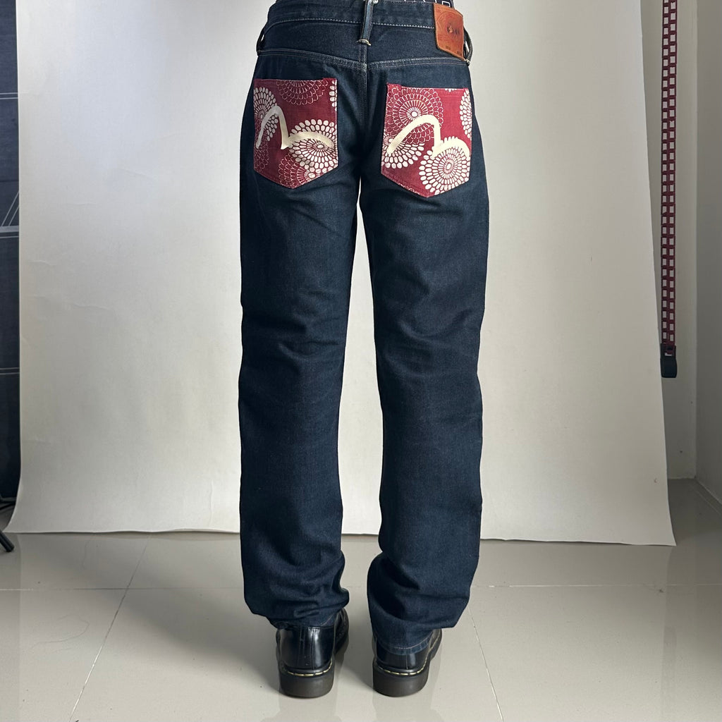 EVISU Heritage Kamon Seagull Selvedge Denim Jeans (Size 30)
