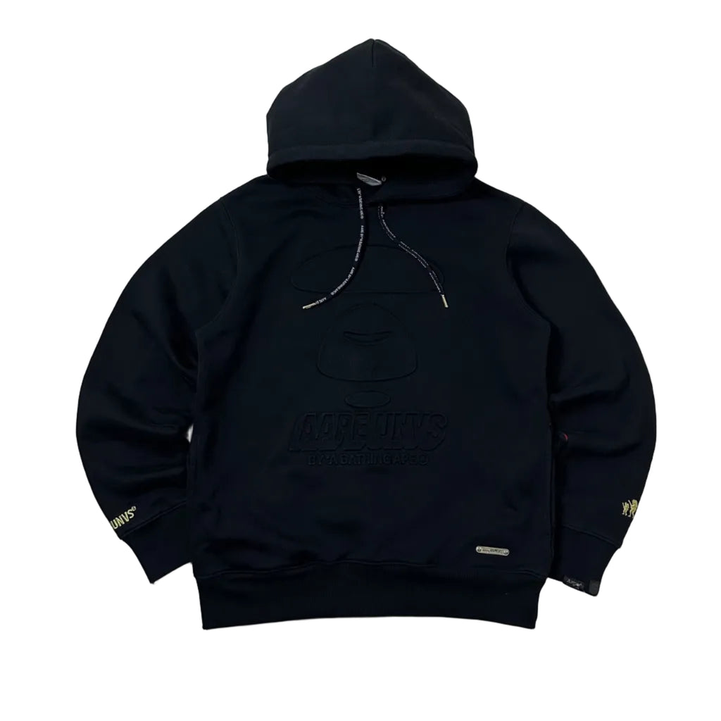 AAPE Embossed Logo Hoodie Jacket in Black (Size Medium)