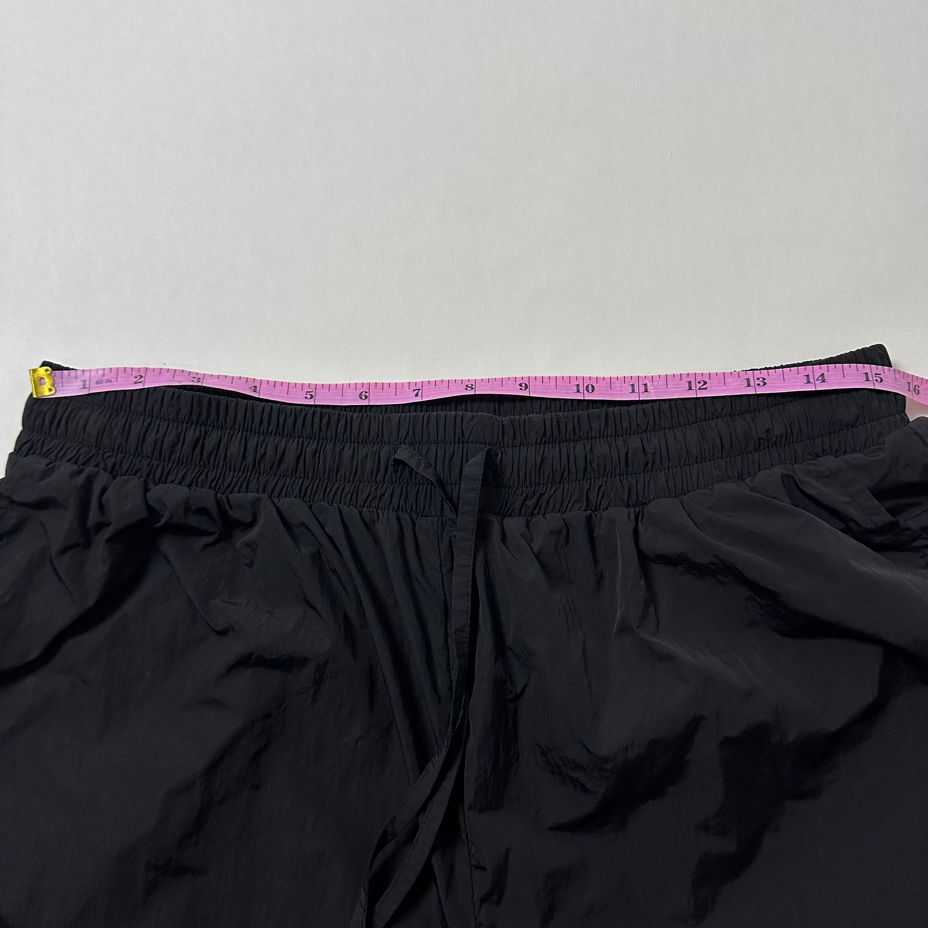 FASHION NOVA Parachute Cargo Baggy Pants in Black (Size 30-38)