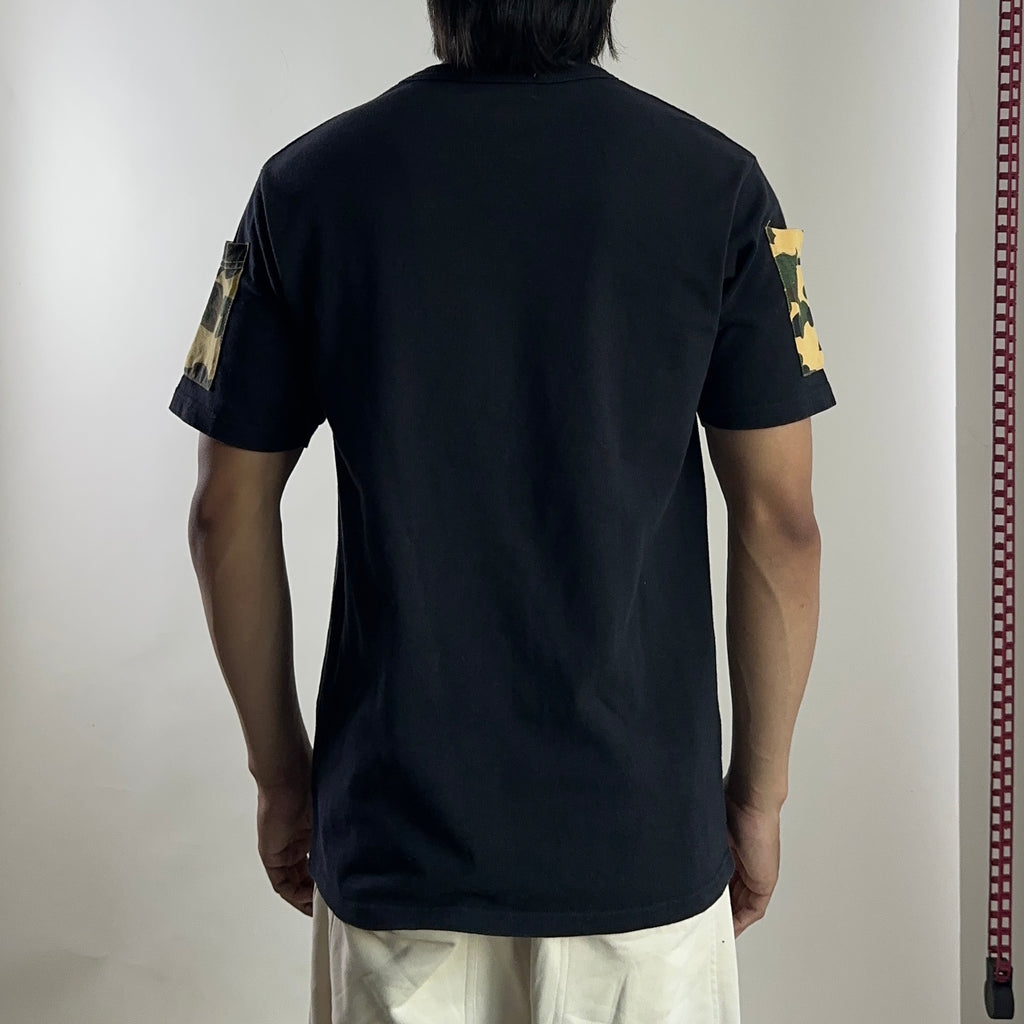 BAPE A BATHING APE 1st Camo Sleeve Pocket Tee Black Medium