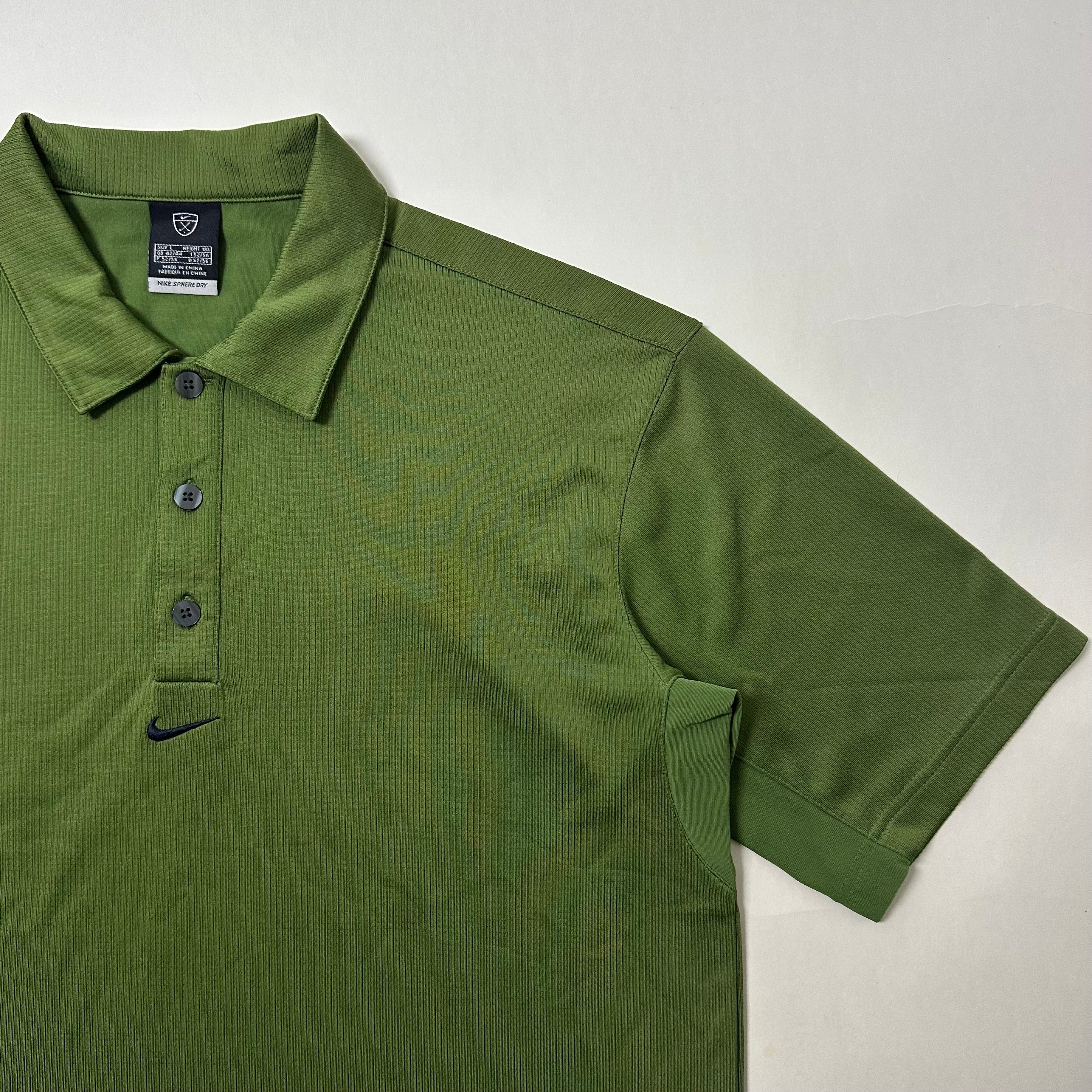 Nike Golf Sphere Dry Polo T-shirt Center Swoosh in Green (Size Large)