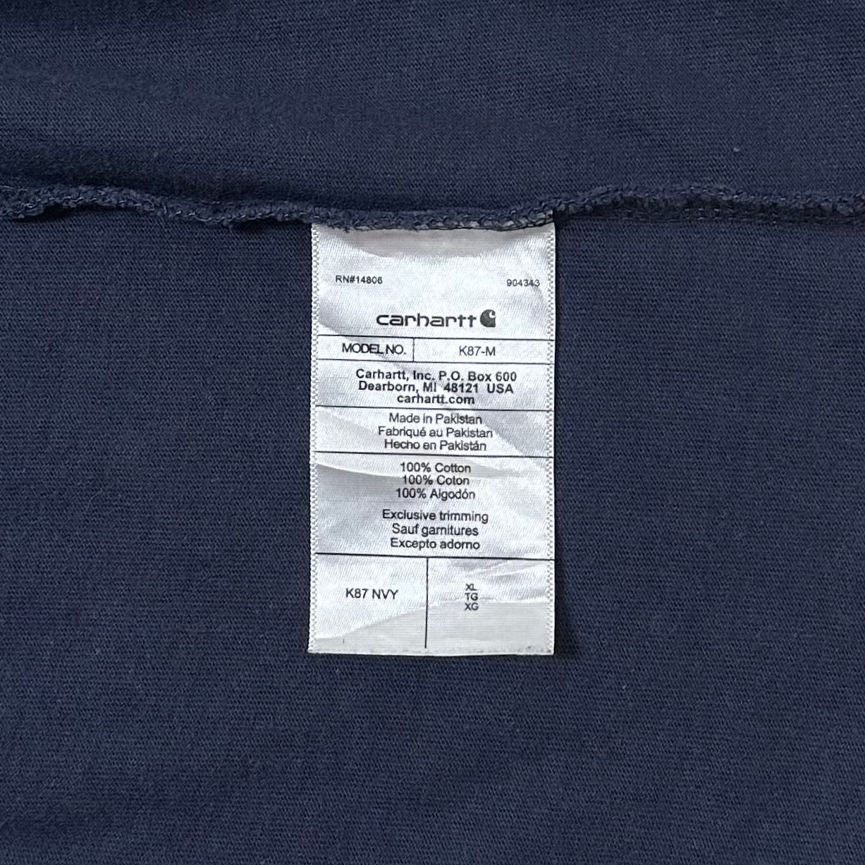 Carhartt K87 Pocket Tee in Navy Blue (Size XL)
