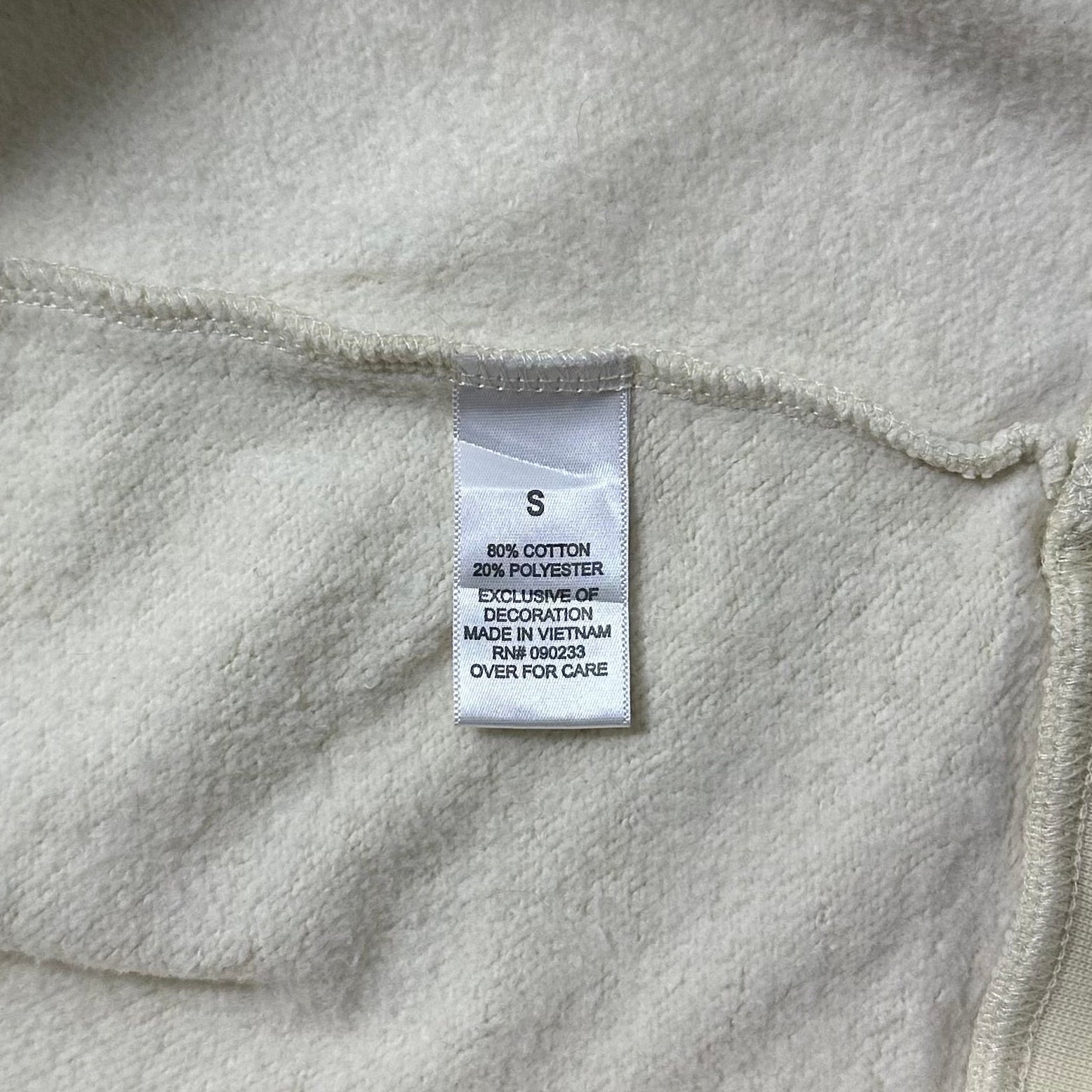 Essentials Pullover Hoodie Jacket Cream Size Small (Fits Large) OFF only