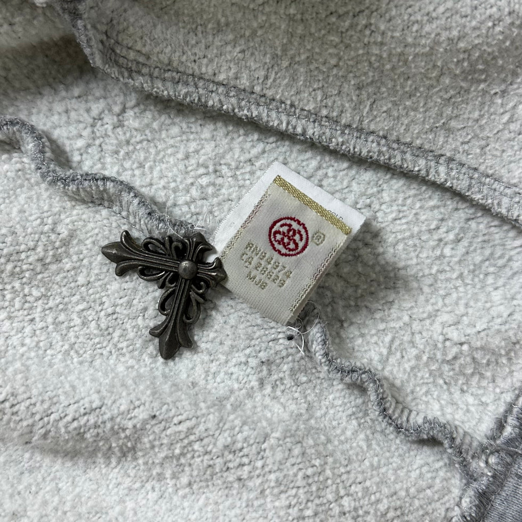 Stussy Cardigan Sweater Felt Patch Crown-topped “S” Logo in Gray (Size Medium)