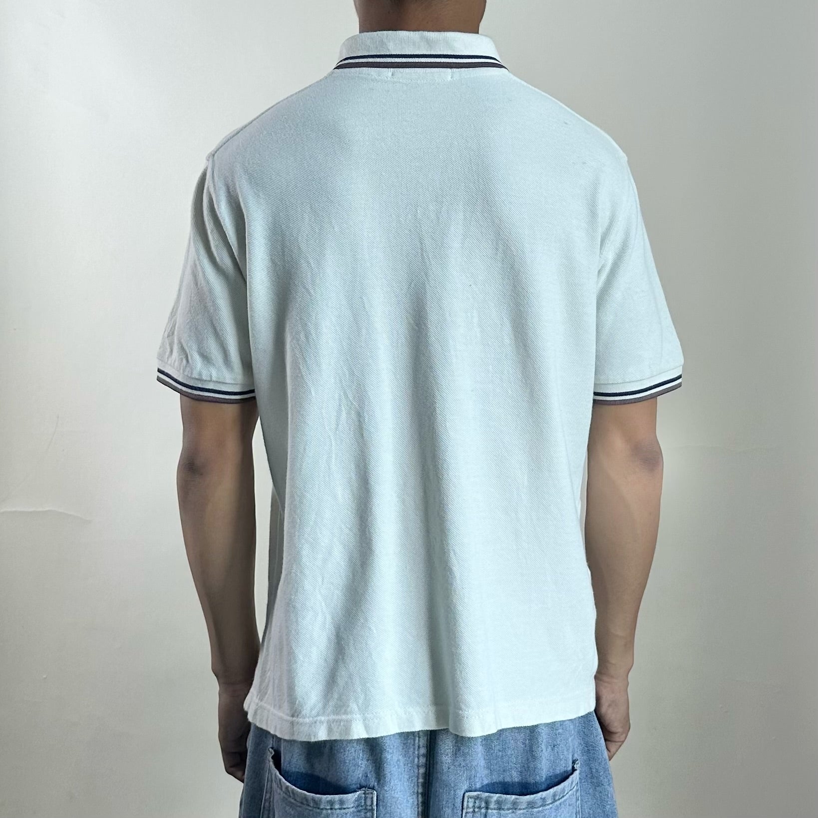 Fred Perry Twin-tipped Polo T-shirt in Chalk White (Size Medium)