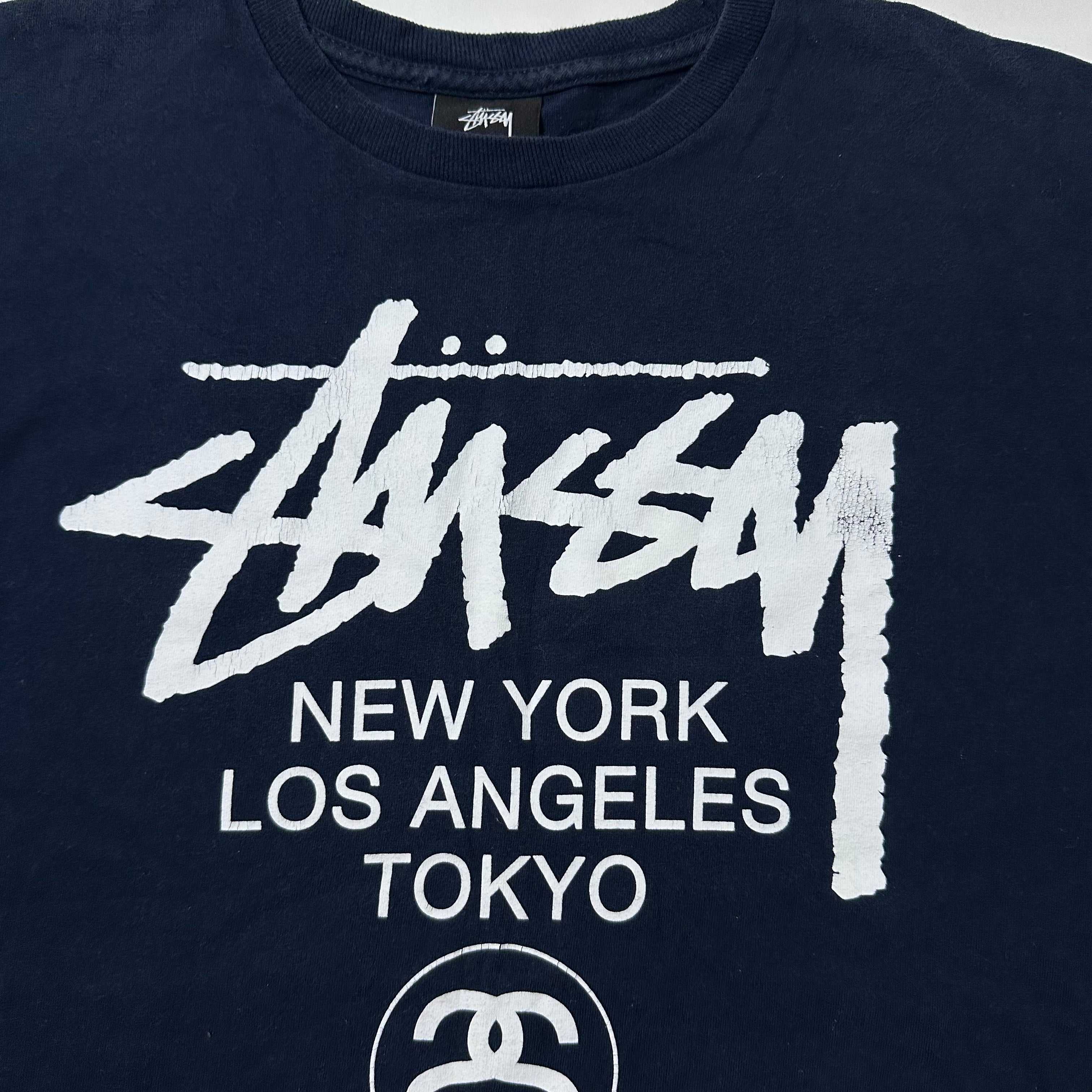 Stussy World Tour T-shirt in Navy Medium