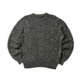 Vintage Structure Cable-Knit Sweater in Marled Green (Size XL)