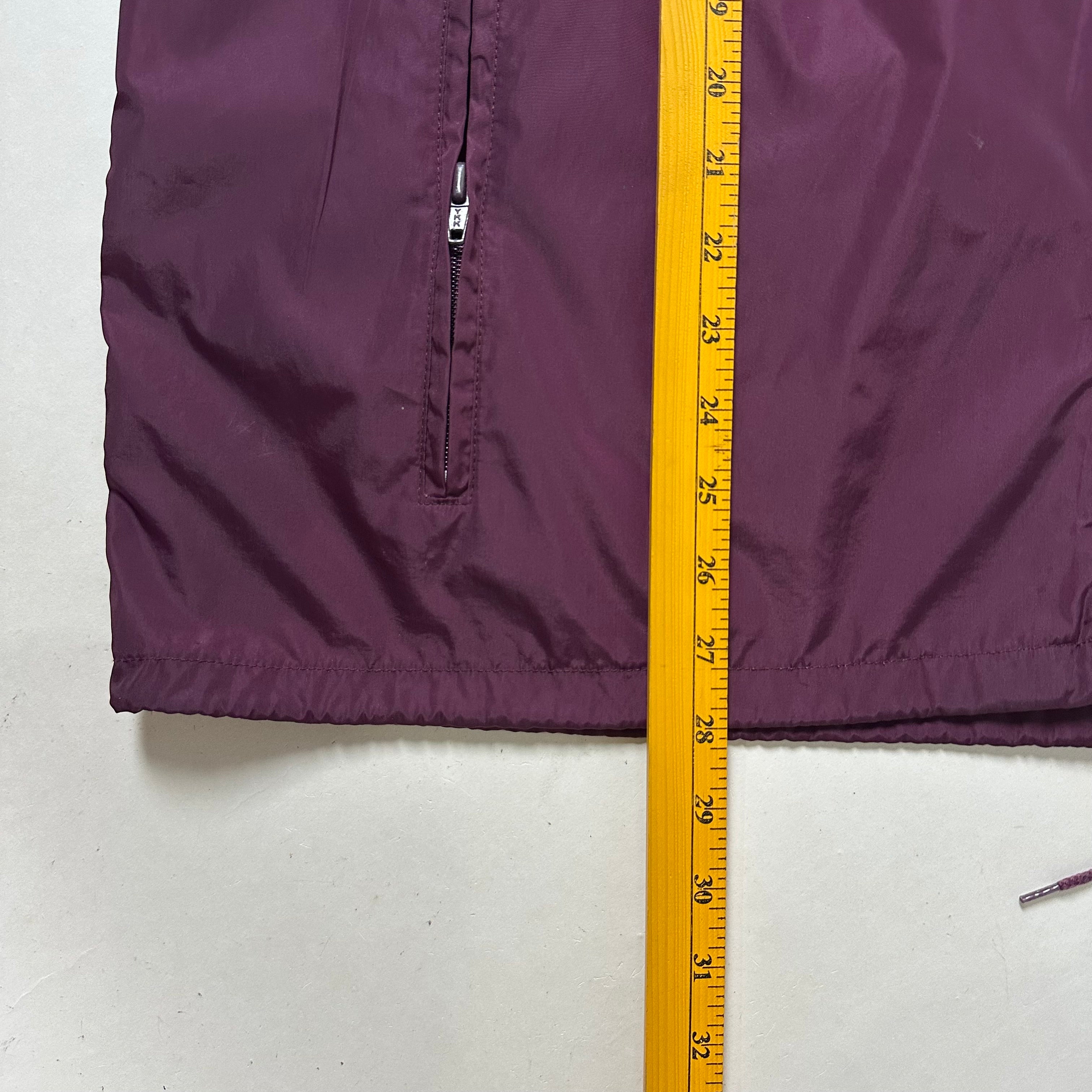 Stussy Windbreaker Jacket with Packable Hood in Burgundy (Size XL)