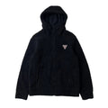 Guess Fleece Hooded Zip-up Jacket in Black (Size Medium)
