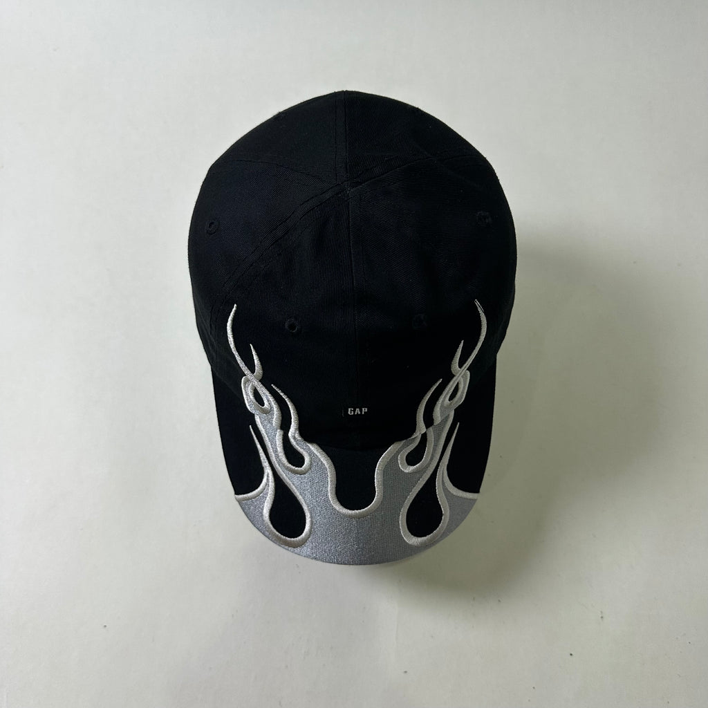 Yeezy Gap Embroidered Flame Cap in Black One Size (OFF Only)
