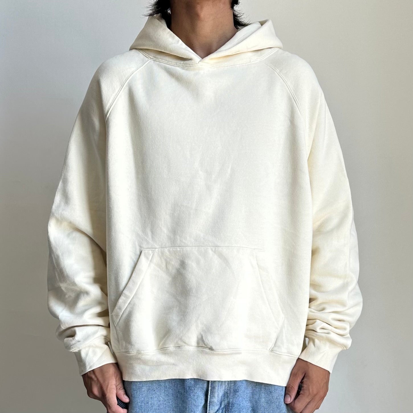 Essentials Pullover Hoodie Jacket Cream Size Small (Fits Large) OFF only
