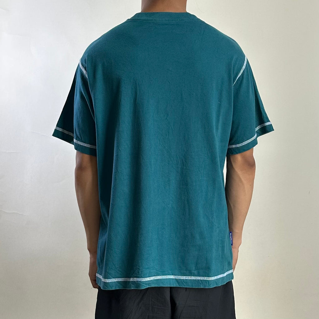 Wassup House Contrast Stitch T-Shirt in Dark Teal Size Small (Fits Medium)