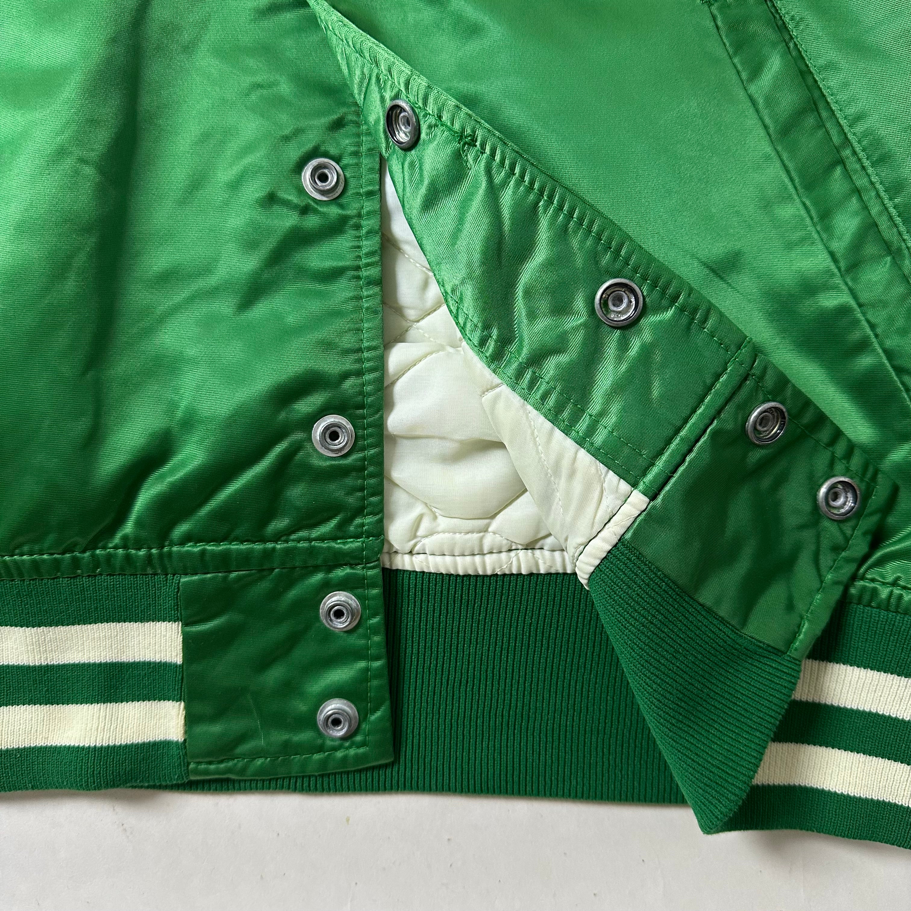 Vintage Boston Celtics Starter Bomber Jacket in Satin Green (Size Small) Boxy Fit